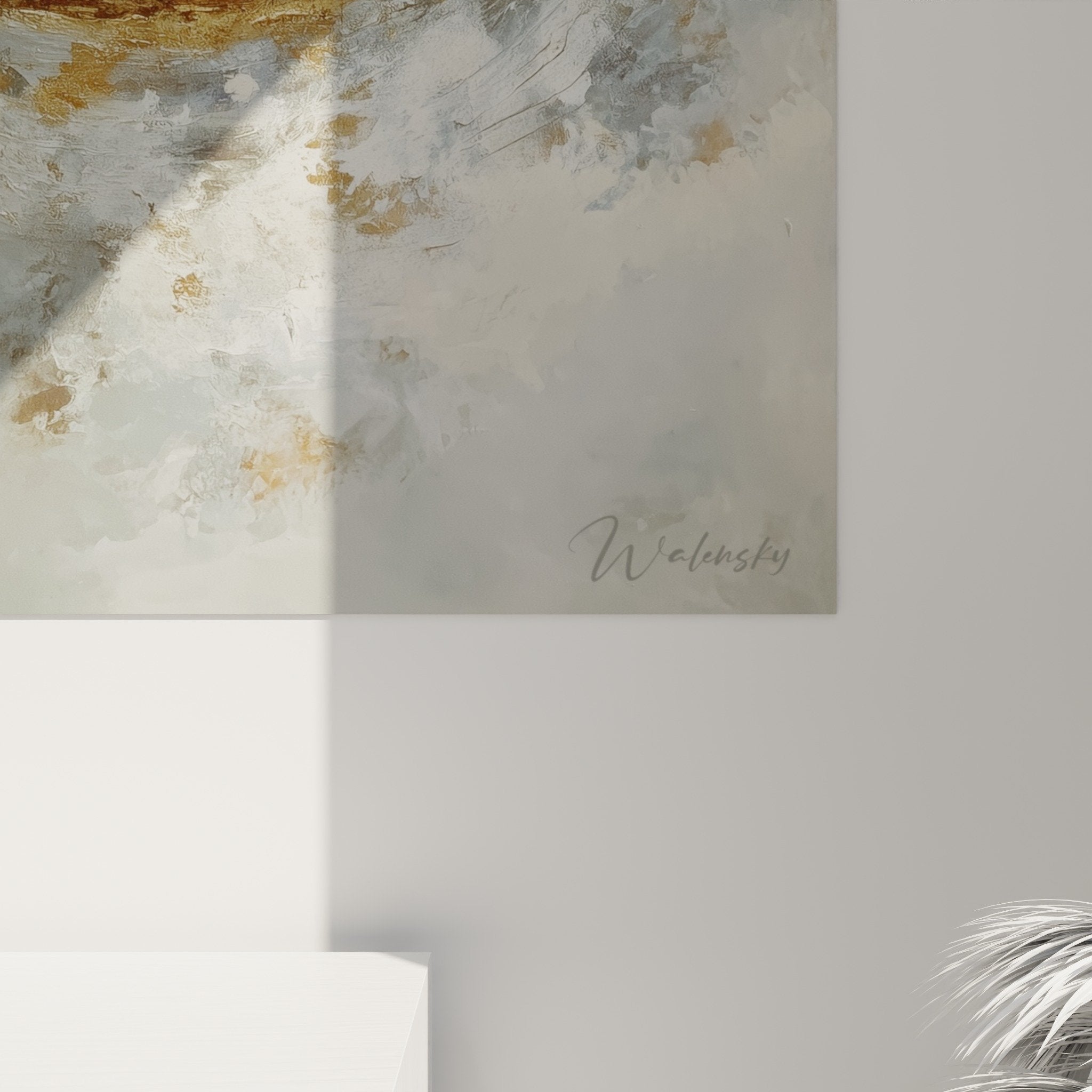 Golden circle abstract painting feng shui west metal meditation ambiance full view