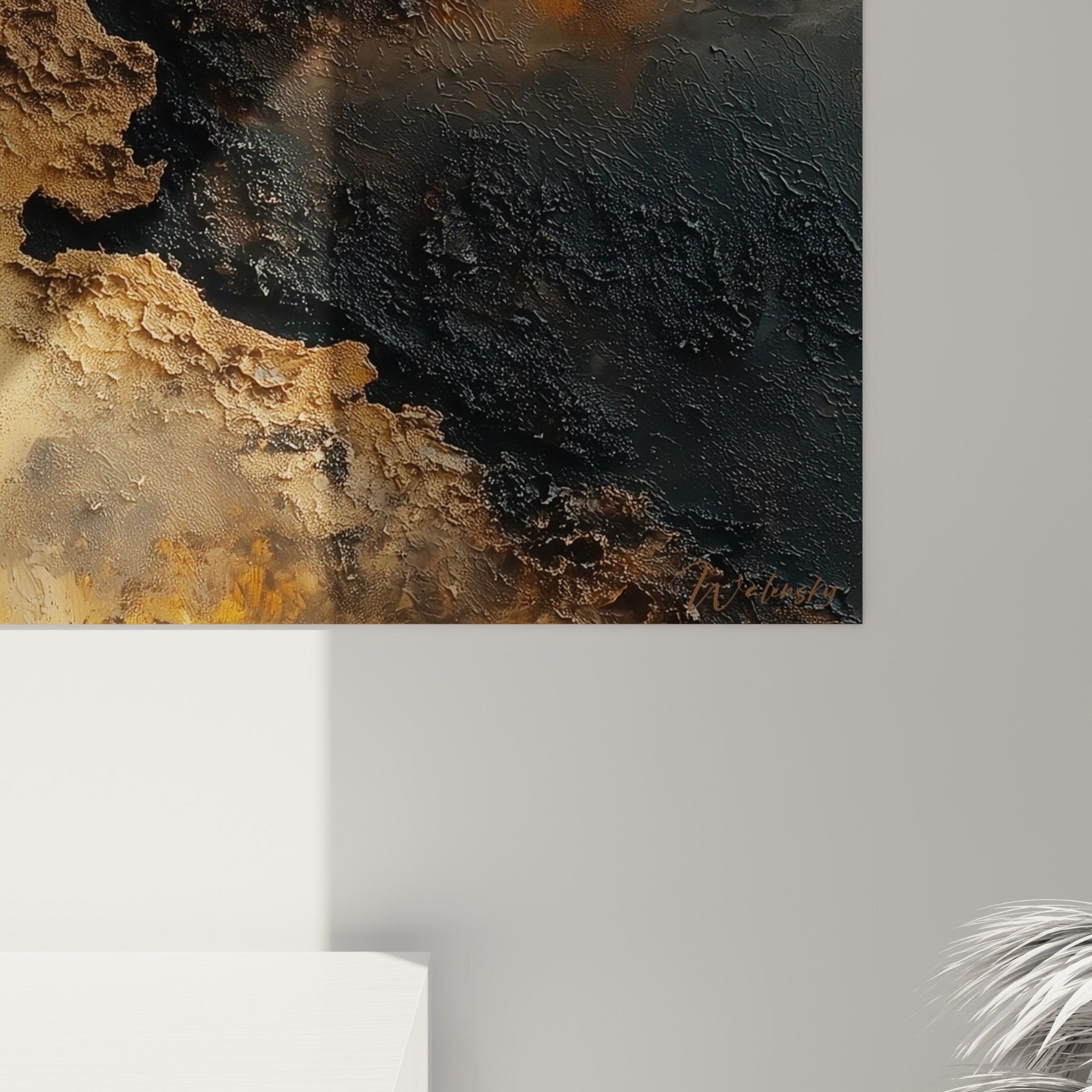 Overview abstract feng shui northeast earth canvas wall art living room natural color palette