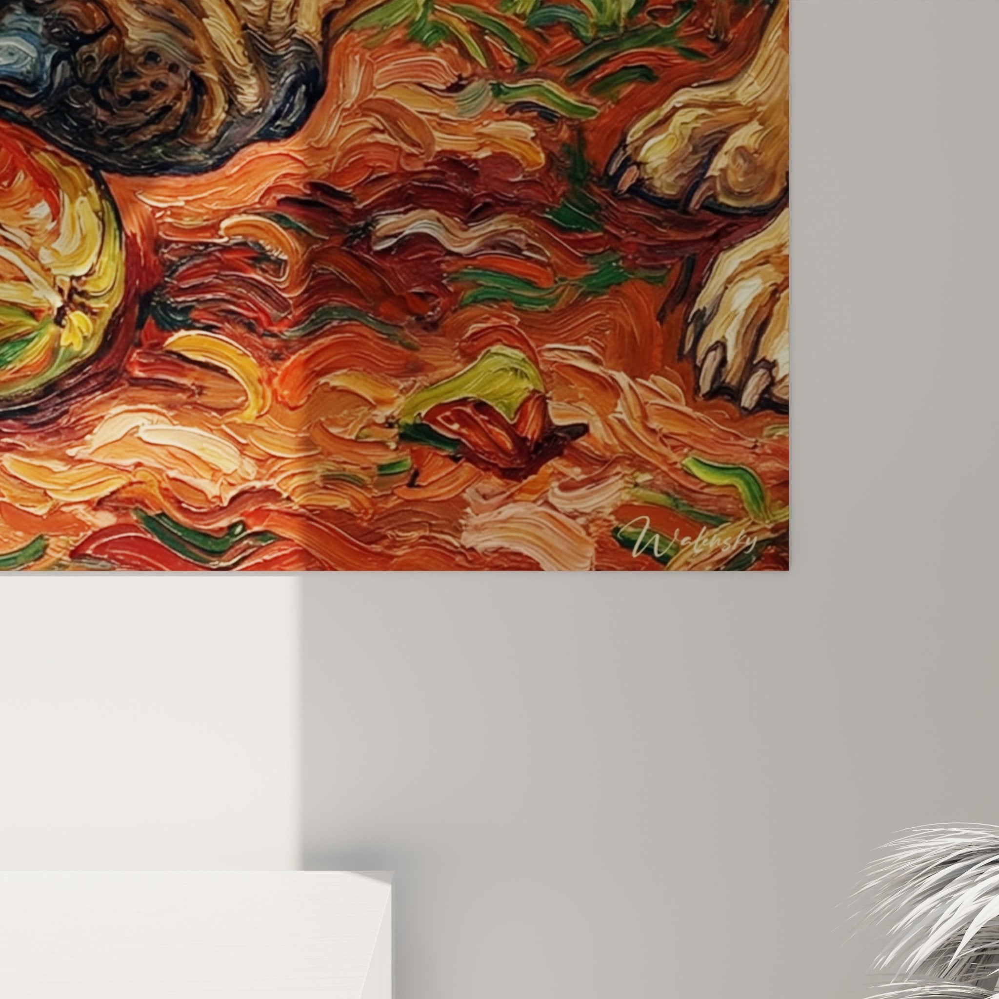 Fila Brasileiro wall art painting colorful garden post-impressionist style modern interior decoration