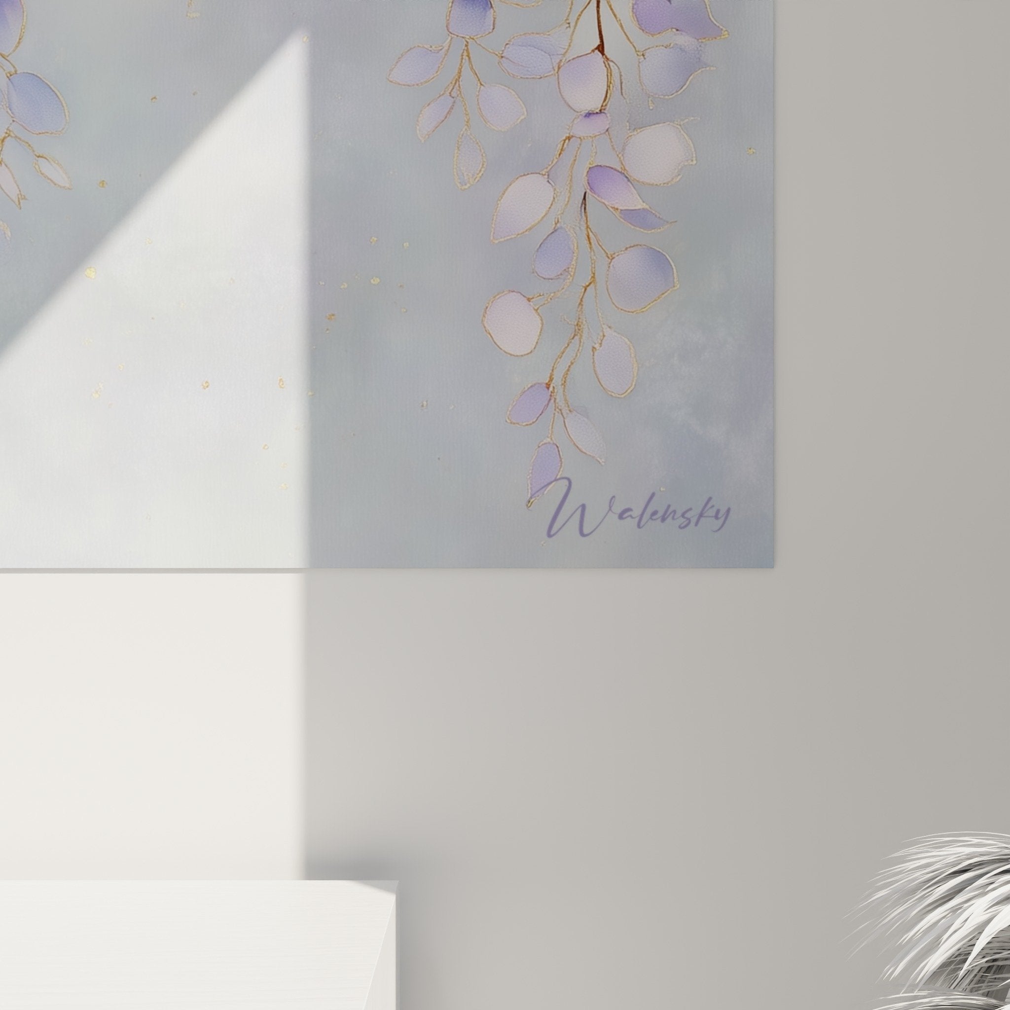 full view purple gold floral wall art hanging living room decoration natural feng shui