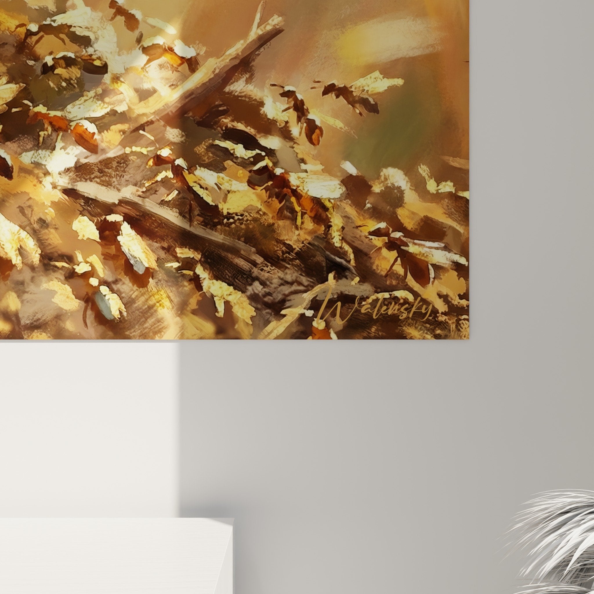 ant farm wall art golden lighting luminous effect ant decoration overview