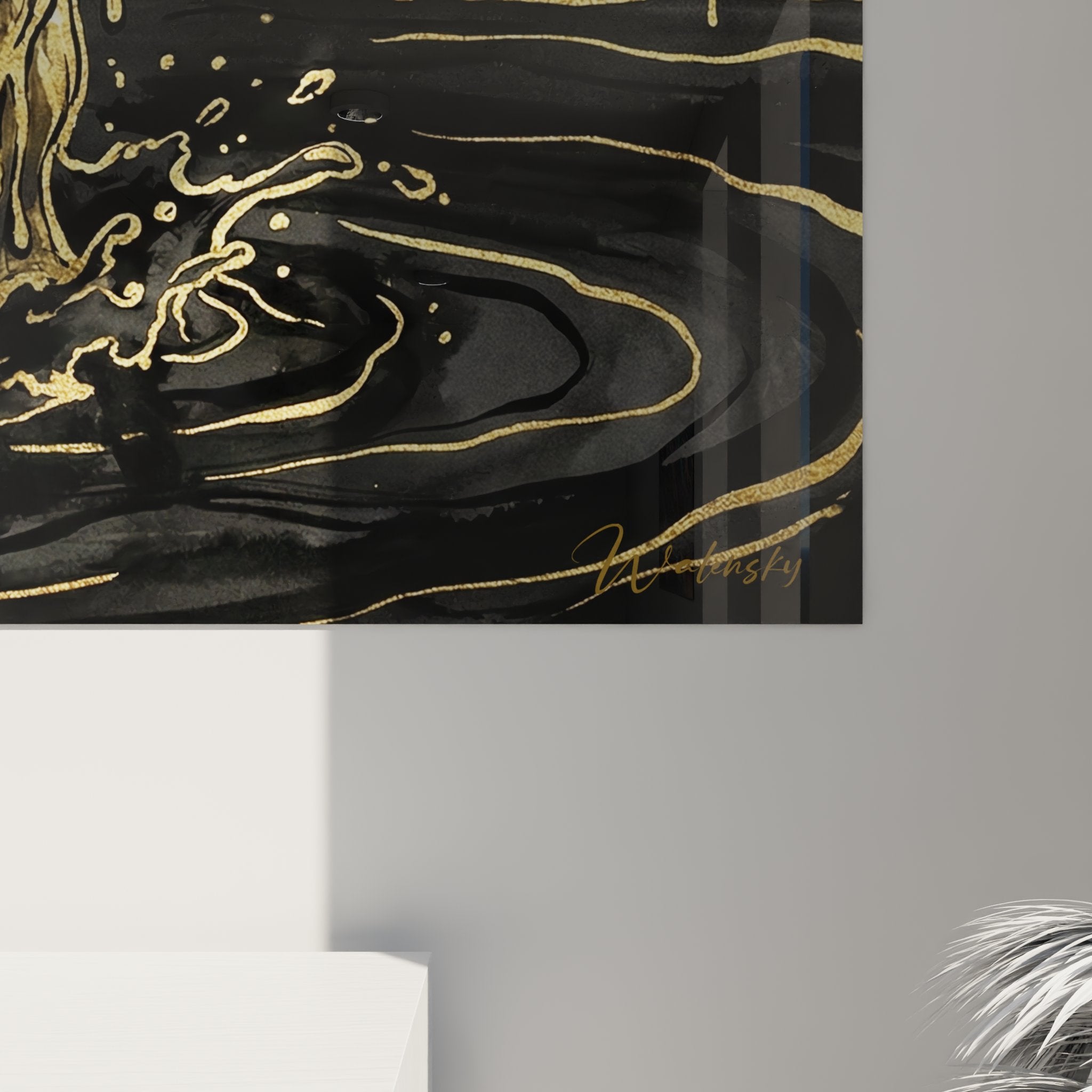 vista d'insieme quadro golden retriever decorazione murale arte canina