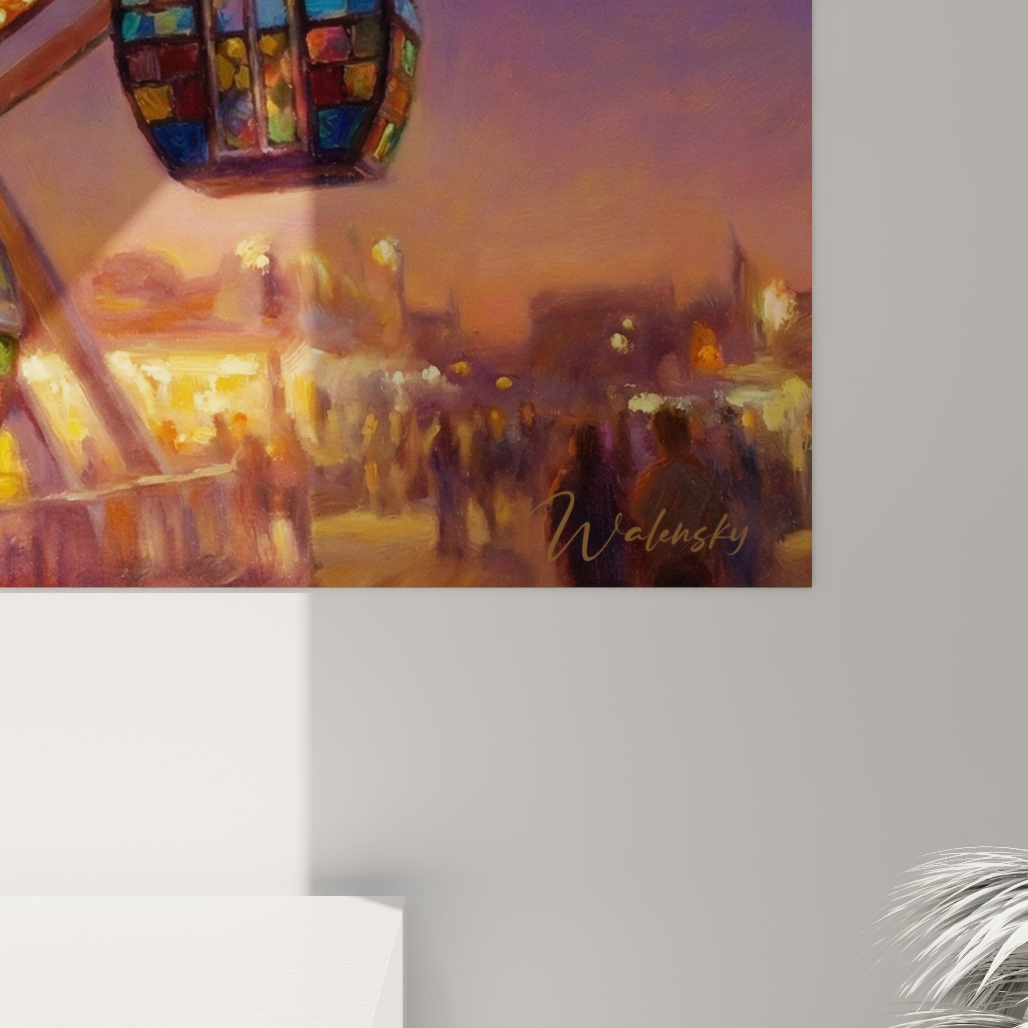 Vue ensemble tableau grande roue brooklyn decoration interieur moderne ambiance chaleureuse