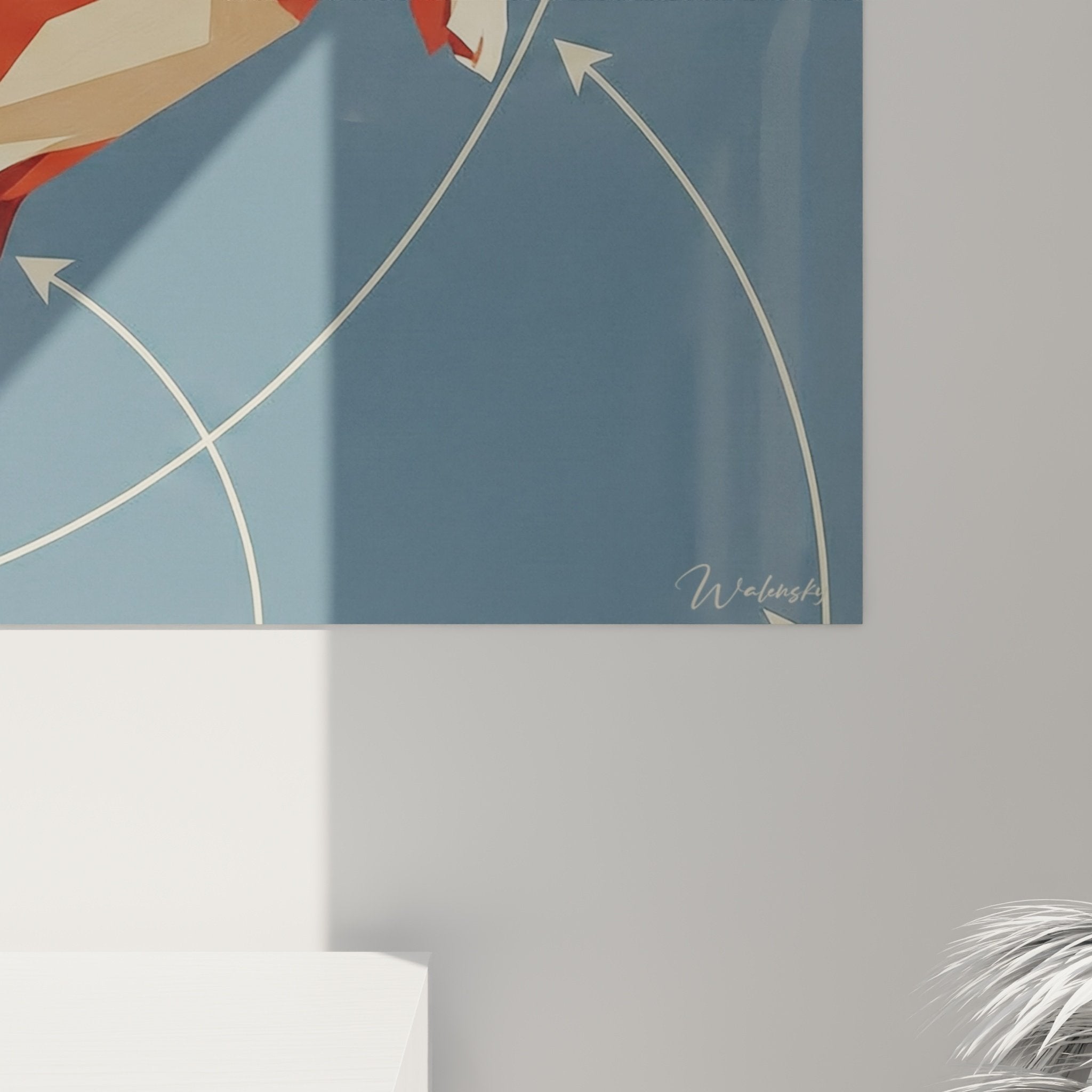 Jack Russell Terrier artistic geometric leap artwork interior contemporary wall decoration