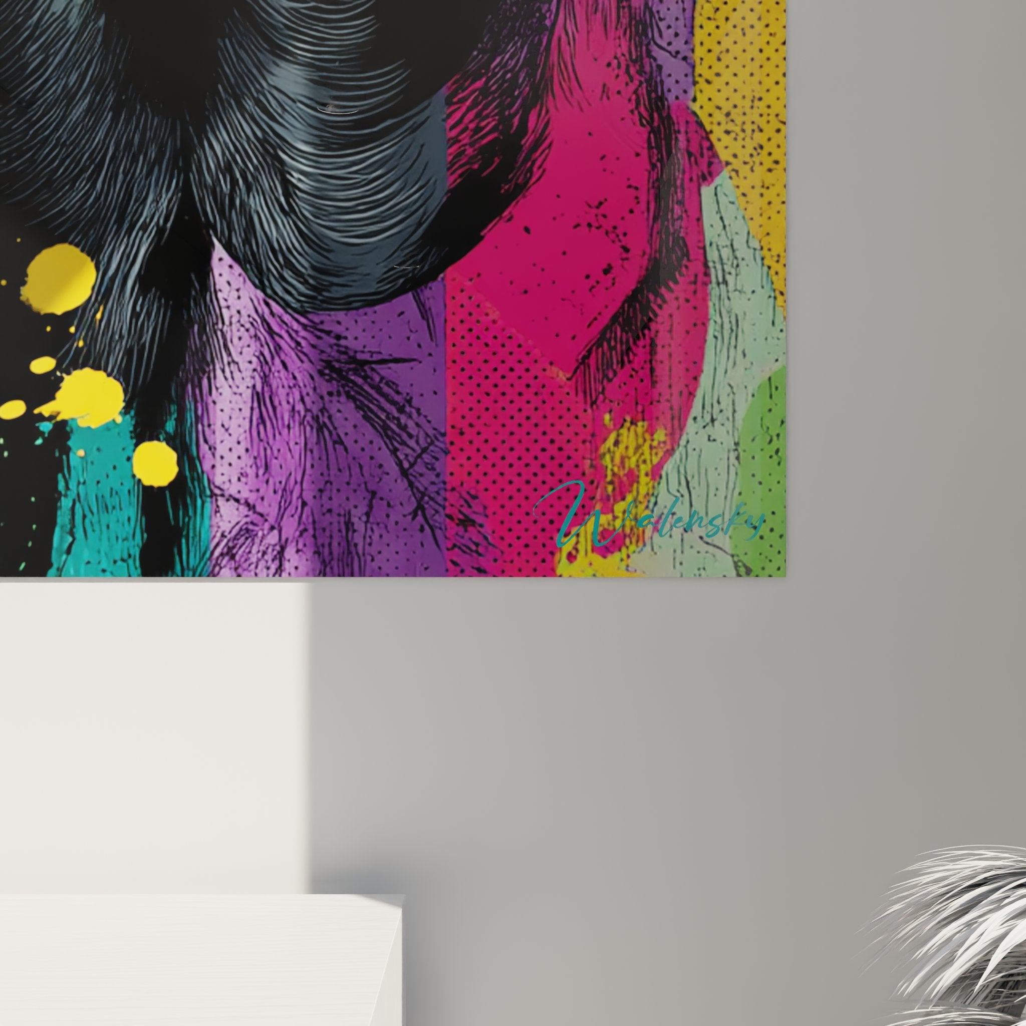 wandbild labrador retriever pop-art-stil farbig moderne inneneinrichtung dekoration