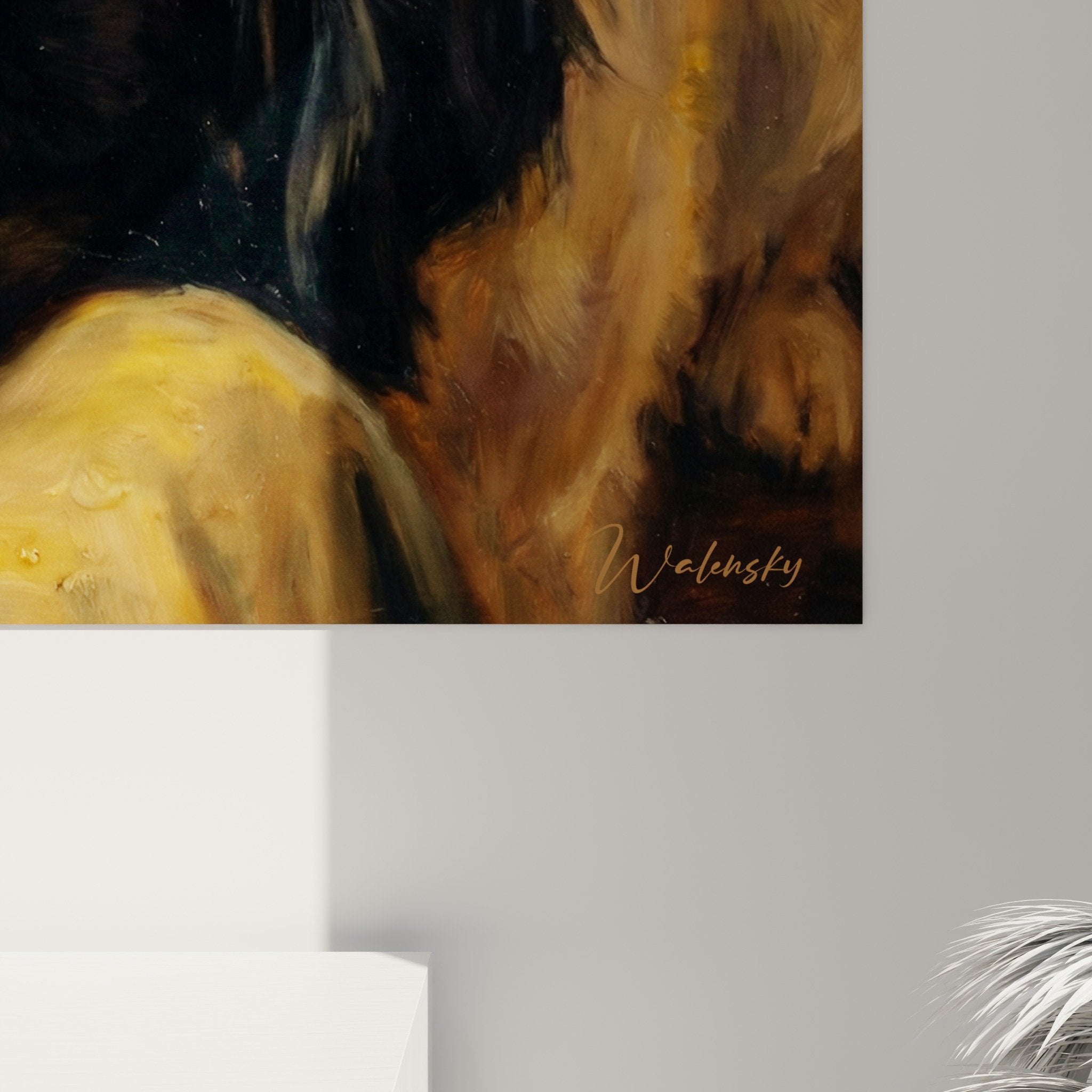 Landseer bicolour artwork overview benevolent hand artistic composition caramel tones Landseer edition