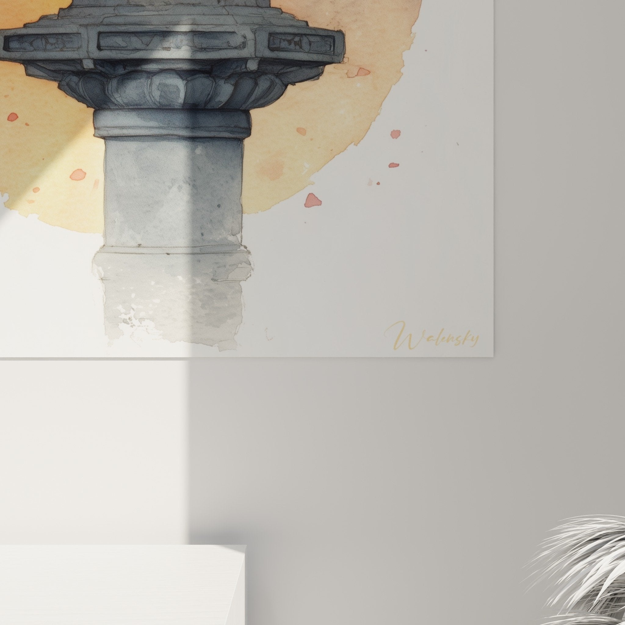 Overall view of oriental lantern wall art interior decoration Japanese style warm colors