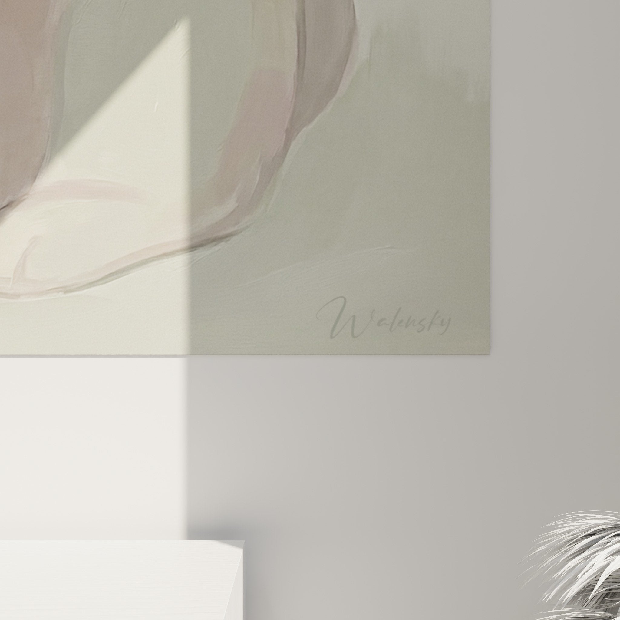 vue ensemble tableau lapin tons pastel decoration interieur moderne doux