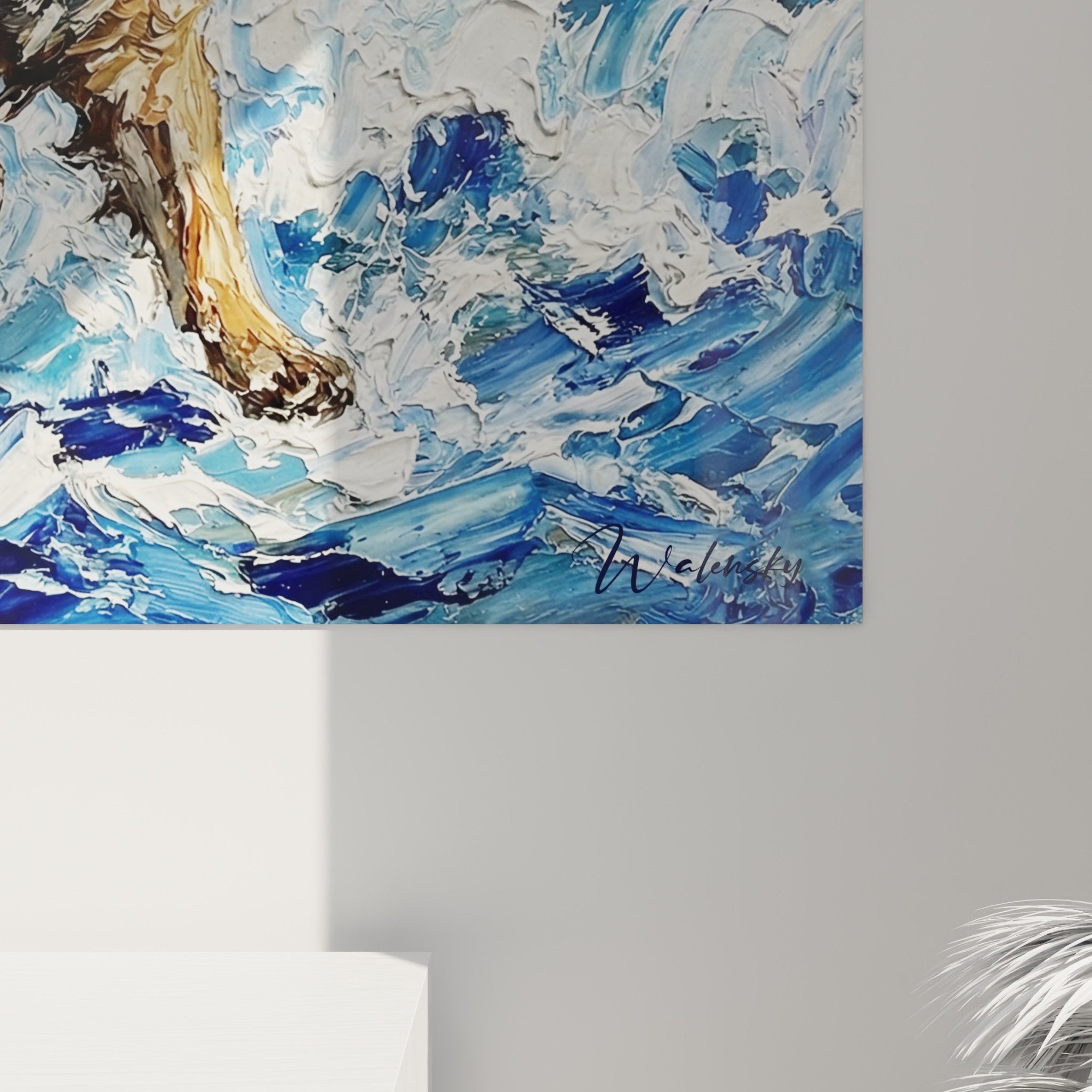 Vue ensemble tableau mural Leonberg océan décoration intérieur style bord de mer naturel