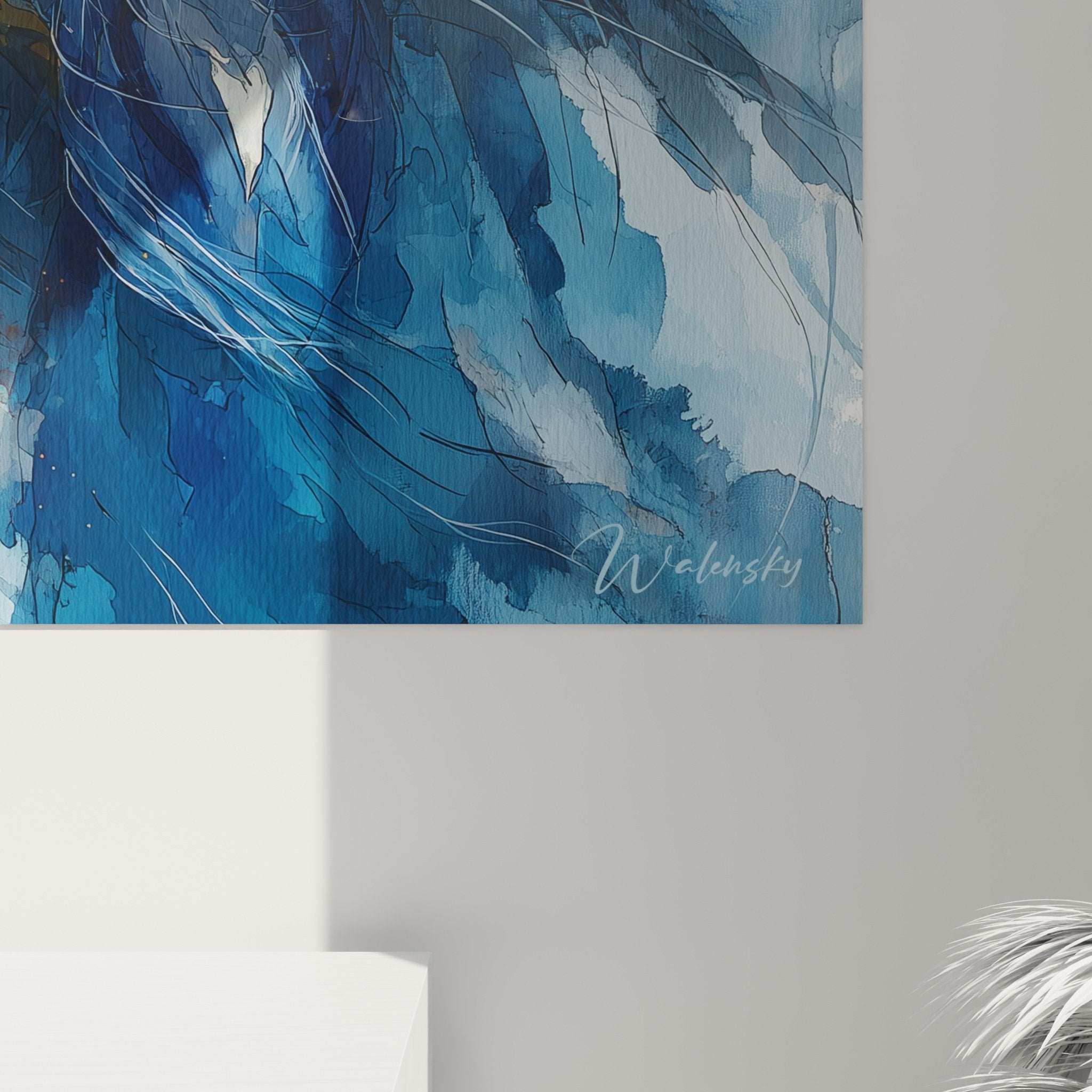 Vue ensemble tableau Levrier Afghan style contemporain decoration interieur raffinee