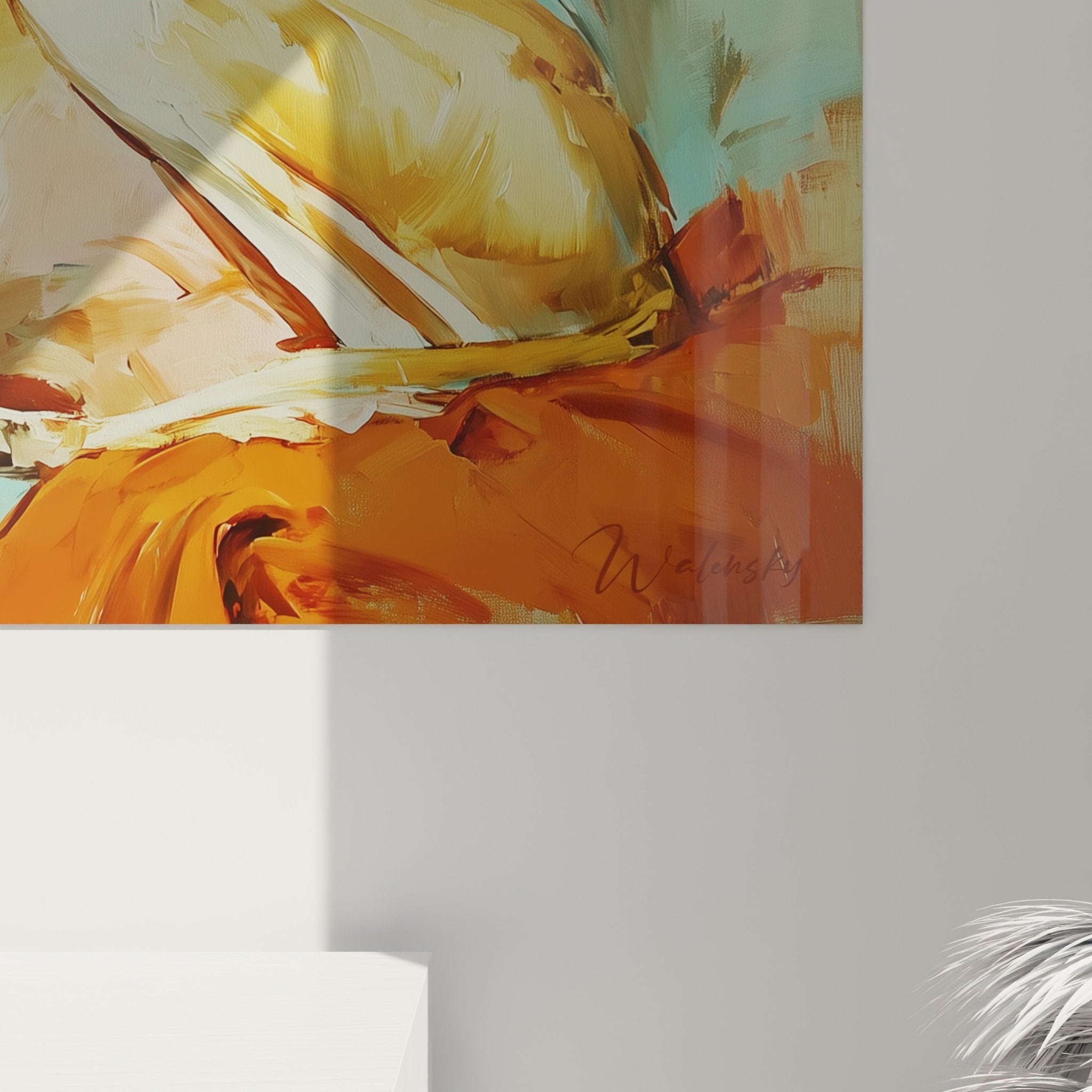 vue ensemble tableau levrier whippet decoration interieur moderne art contemporain canin