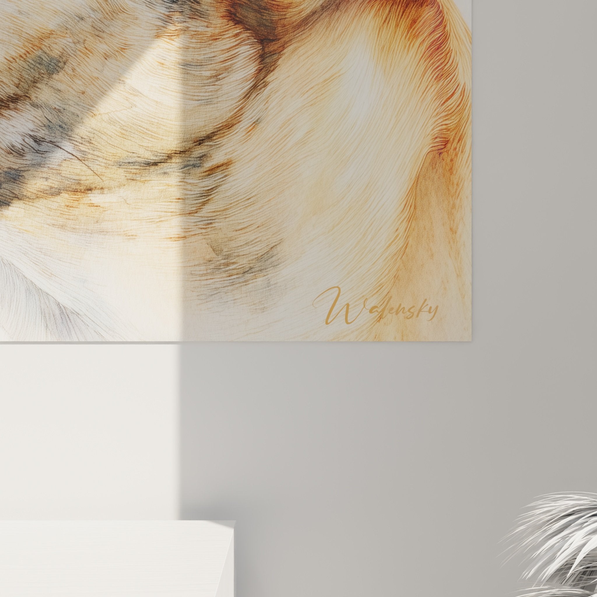 Vue ensemble tableau levrier whippet salon decoration murale moderne elegante