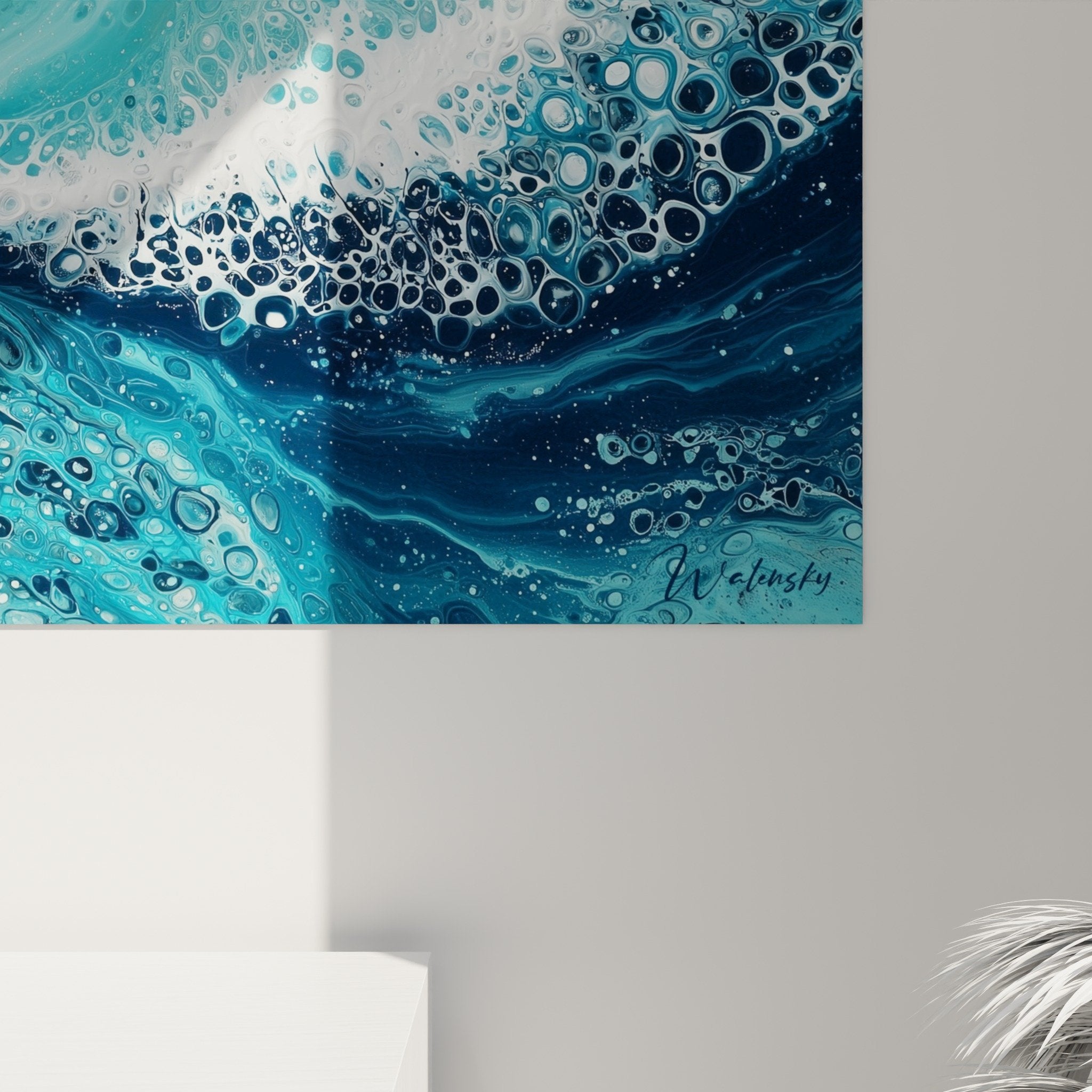 Ocean movements turquoise wall art feng shui north water interior decoration