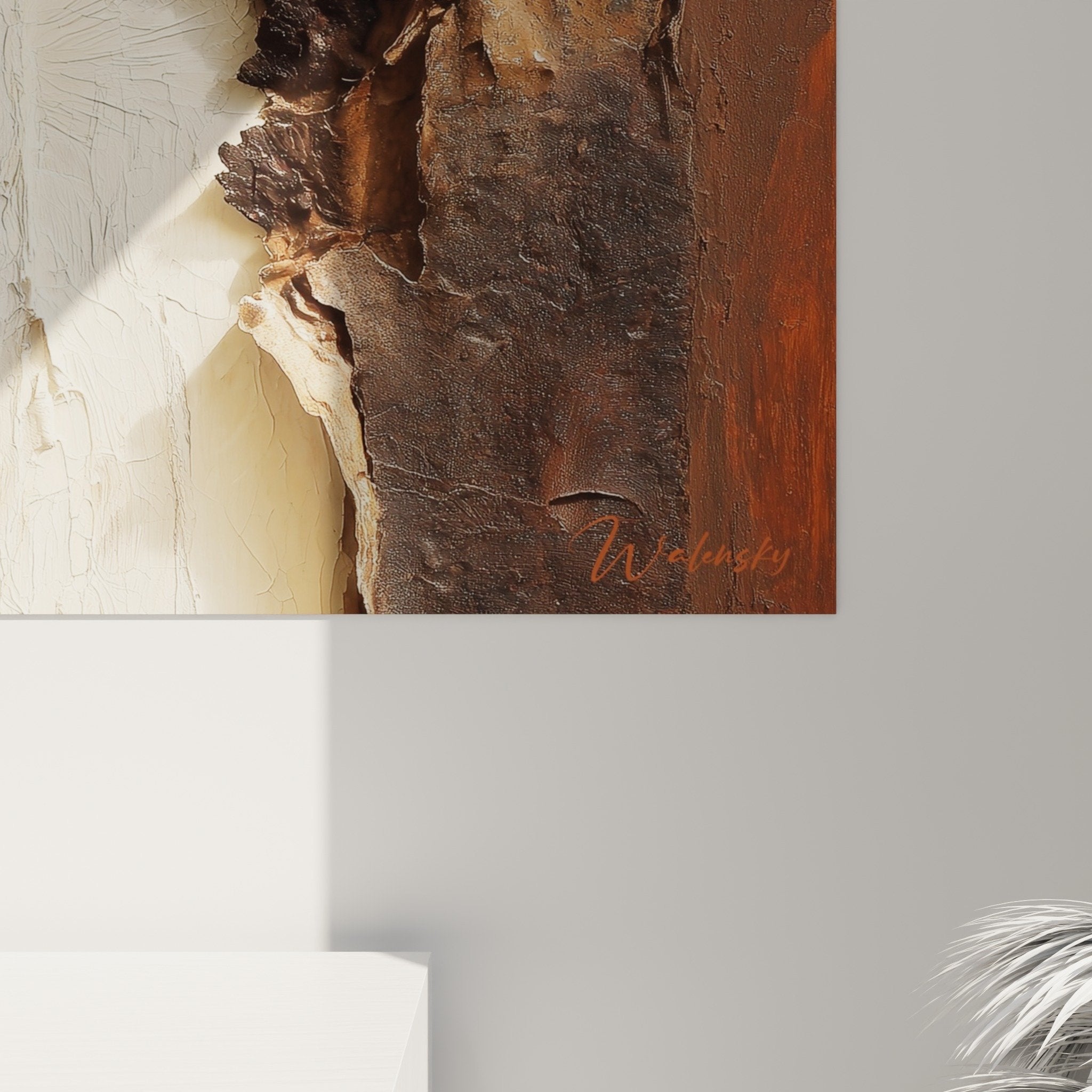 Abstract wall art overview earthy tones mineral composition feng shui center earth