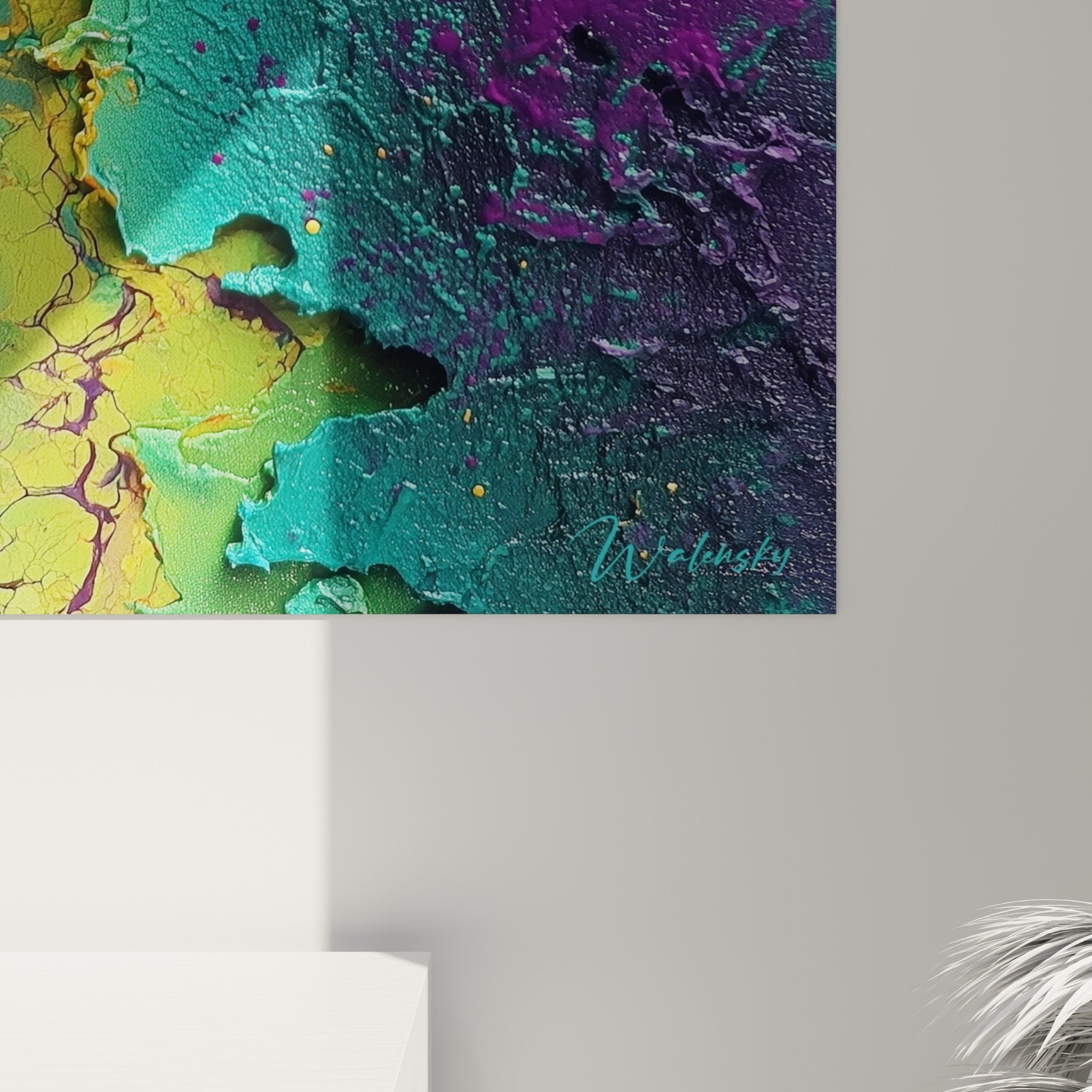 Perspective view wall art painting peeling multicolor relief decorative feng shui southeast