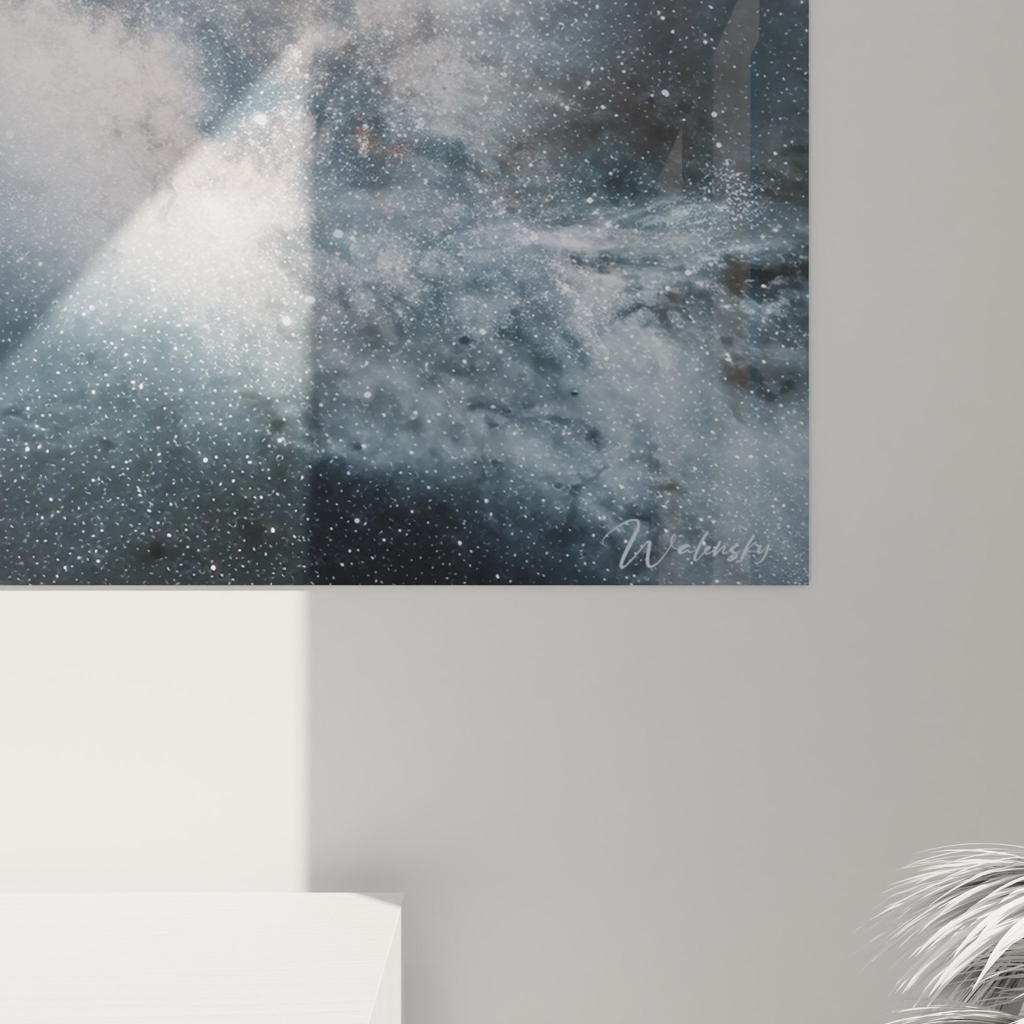 Vue ensemble tableau mural Voie Lactée, décoration murale astronomique pour intérieur moderne