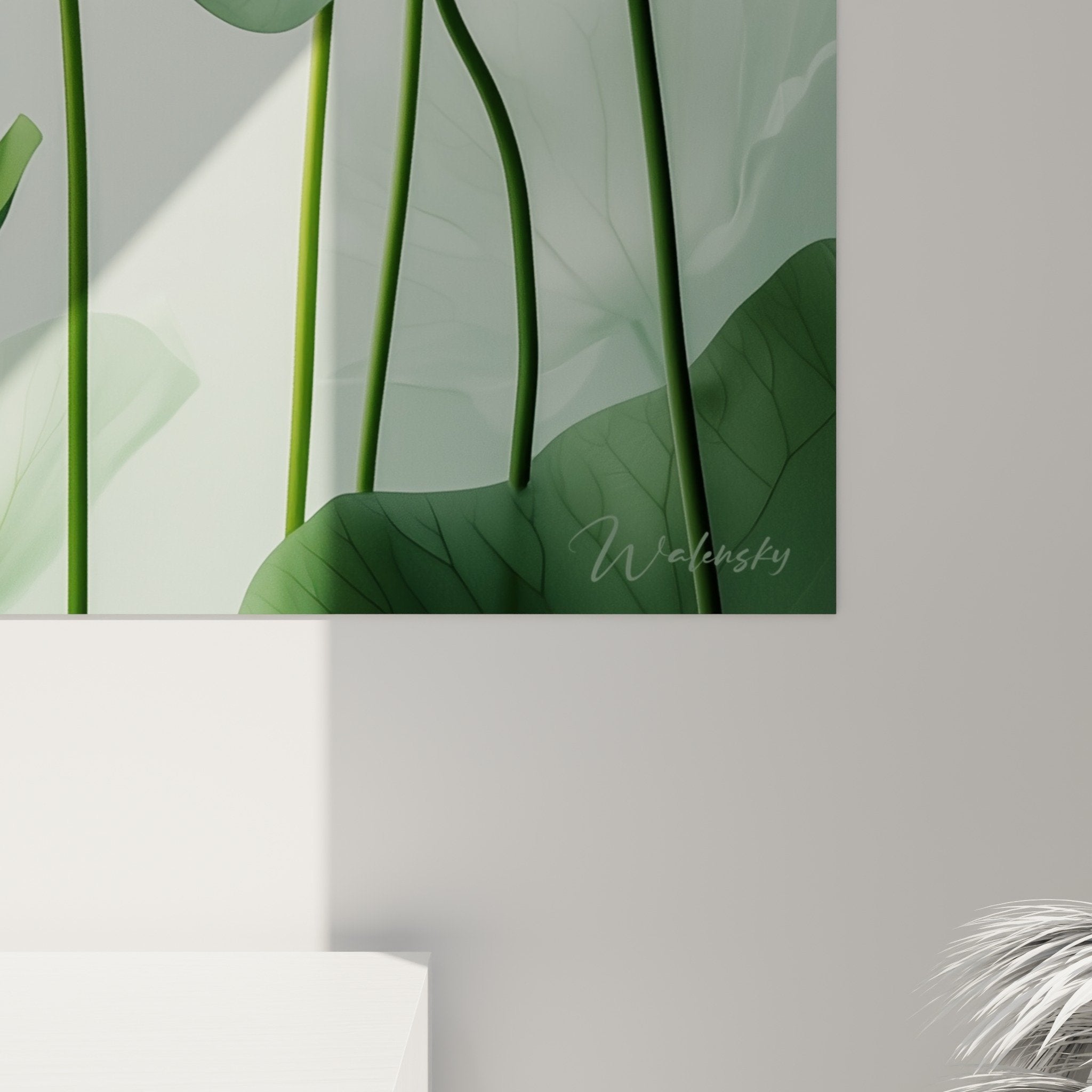 Vue ensemble tableau nenuphars aquatiques feuilles translucides capsule graines style nature