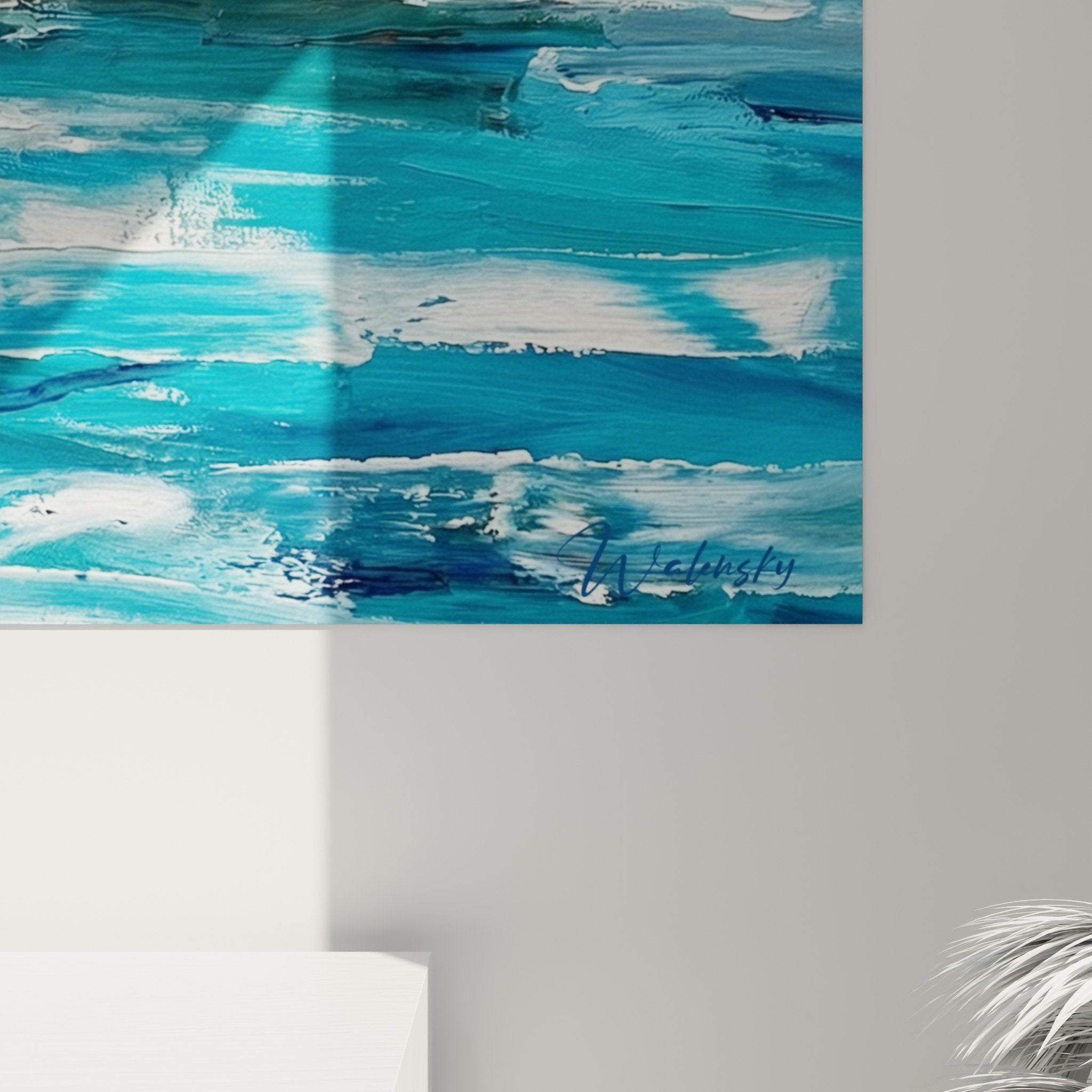 Vue ensemble tableau paysage côtier falaises mer turquoise déco murale Bali