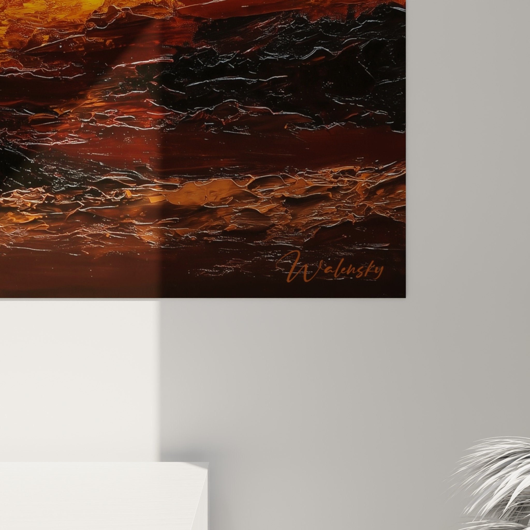 vue ensemble tableau paysage montagneux decoration interieure style feng shui