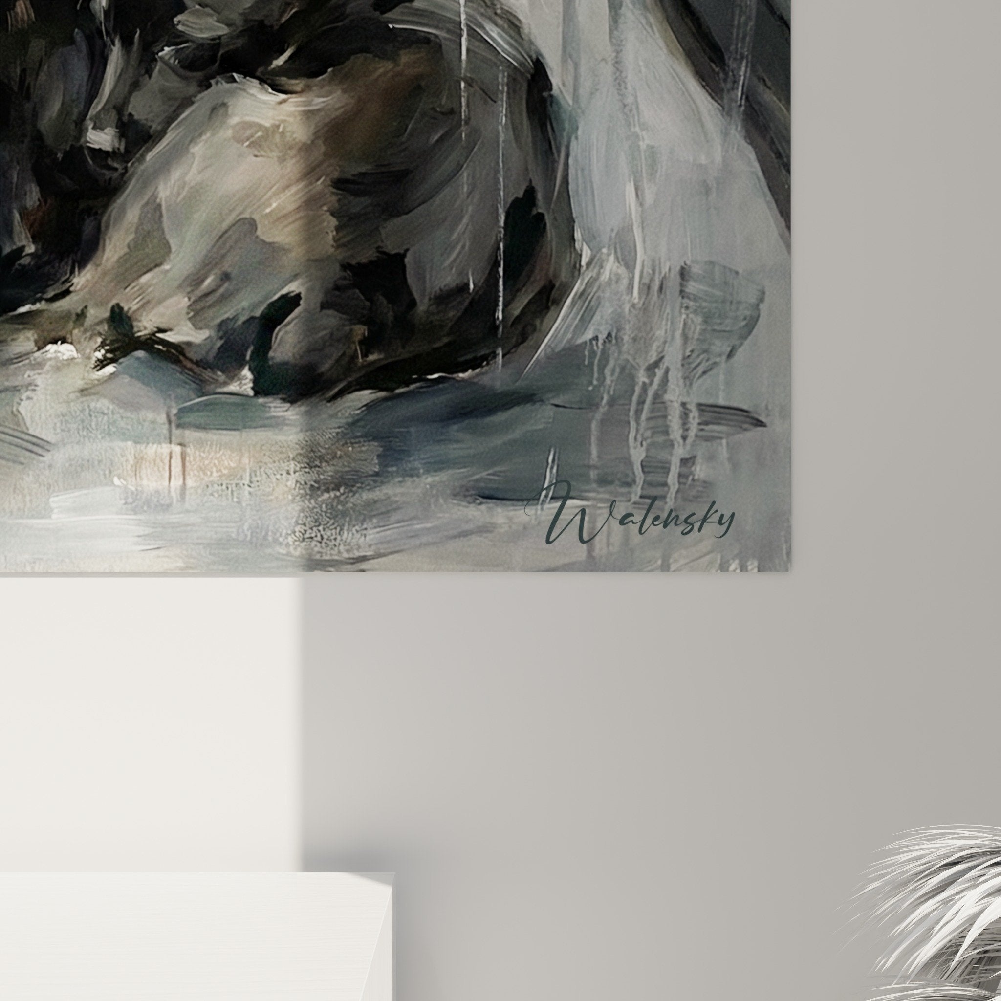 Vue ensemble tableau schipperkes abri pluie art mural decoration interieur