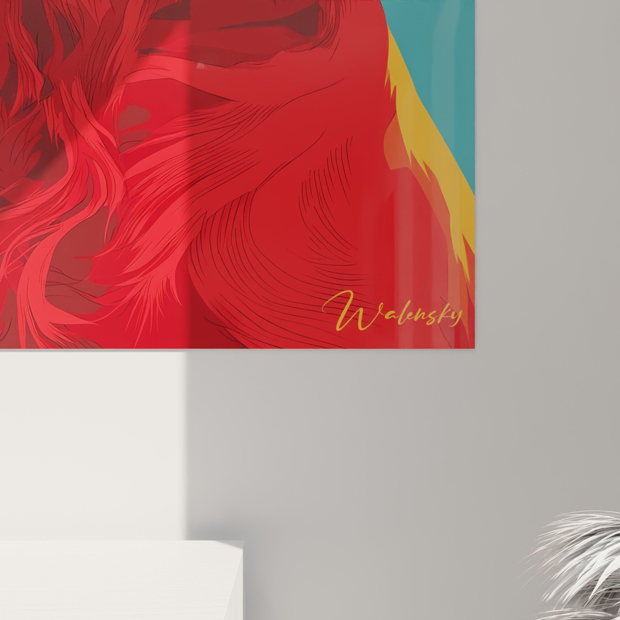 Vue ensemble tableau Setter Irlandais tons flamboyants décoration murale moderne