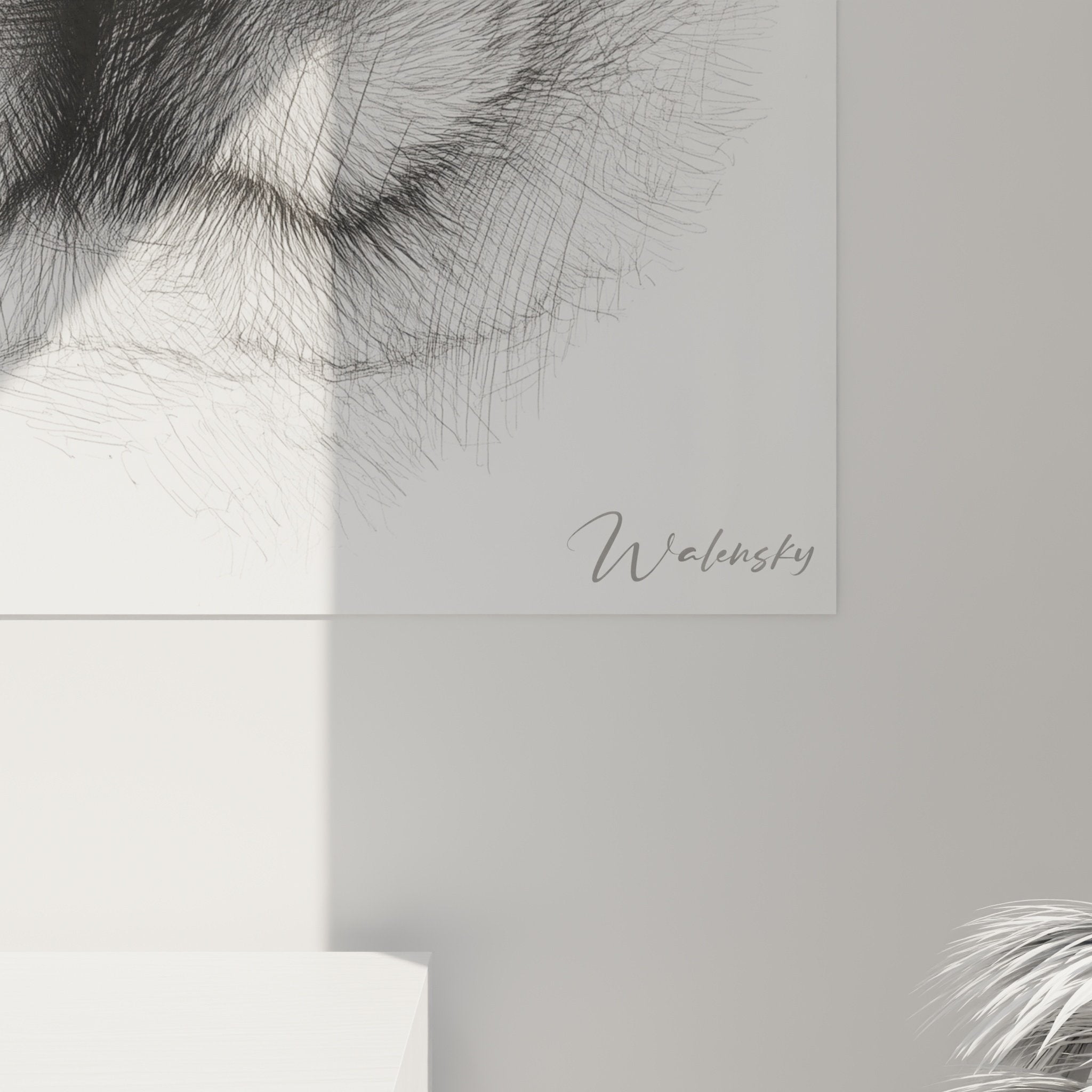 Vue ensemble portrait Shar Pei monochrome decoration interieure style contemporain