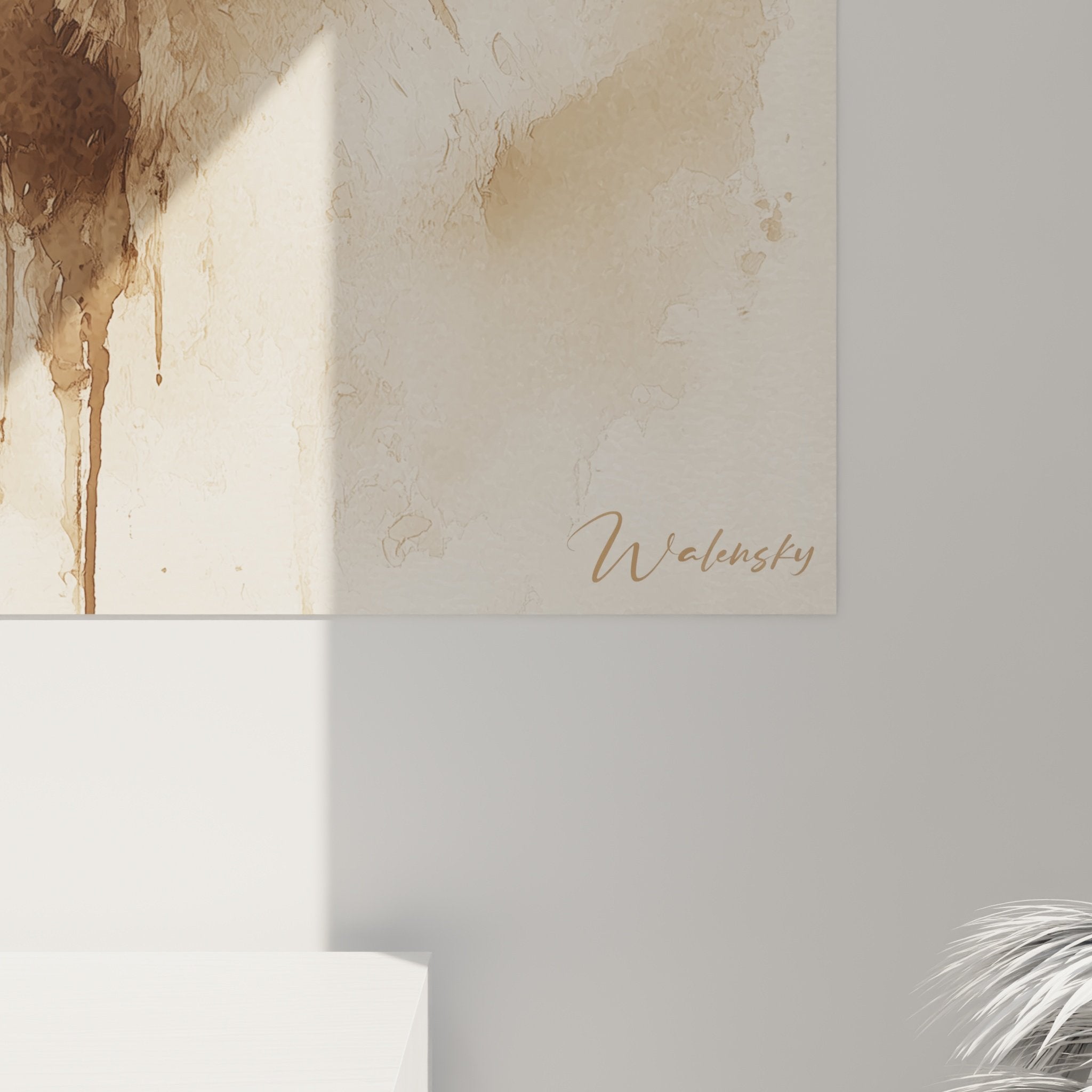Vue ensemble portrait canin shiba inu style aquarelle tons naturels decoration interieur