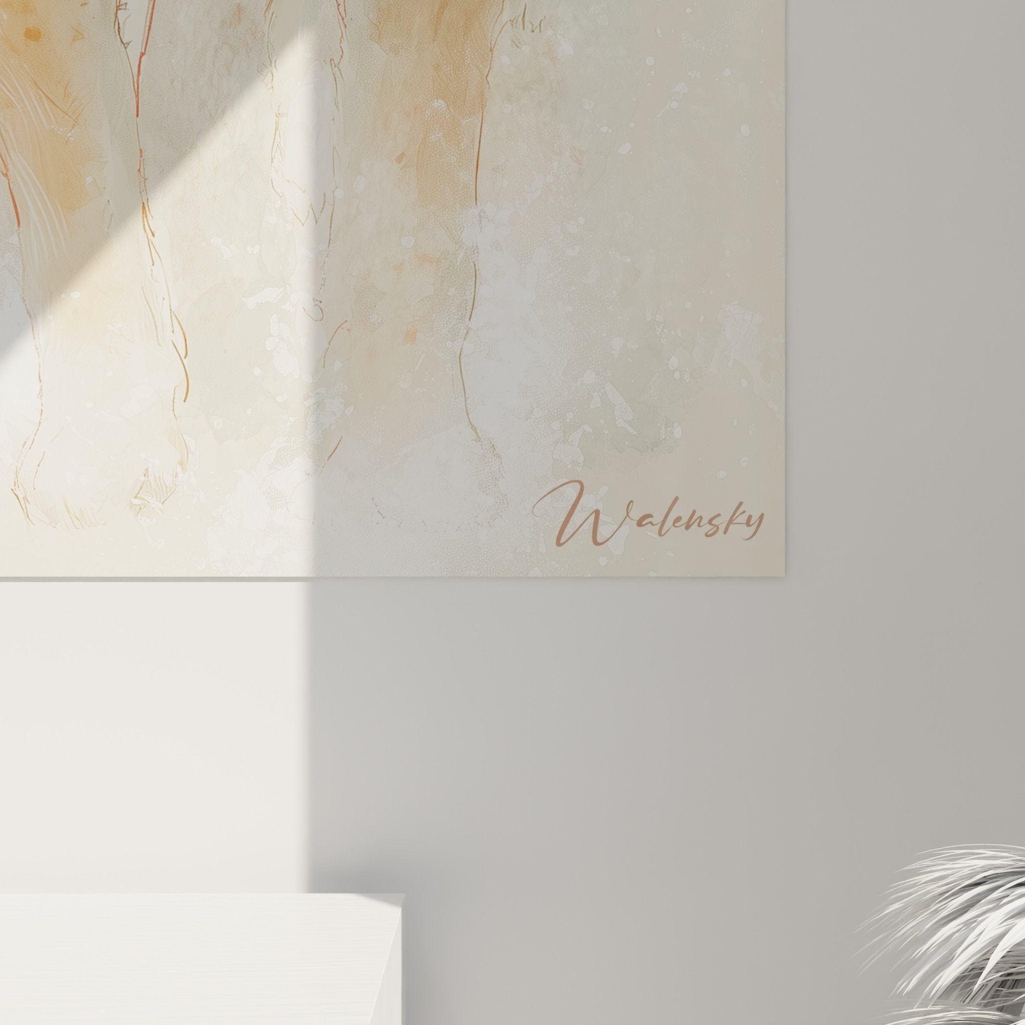Overview Shiba Inu watercolor orange cream wall art decoration