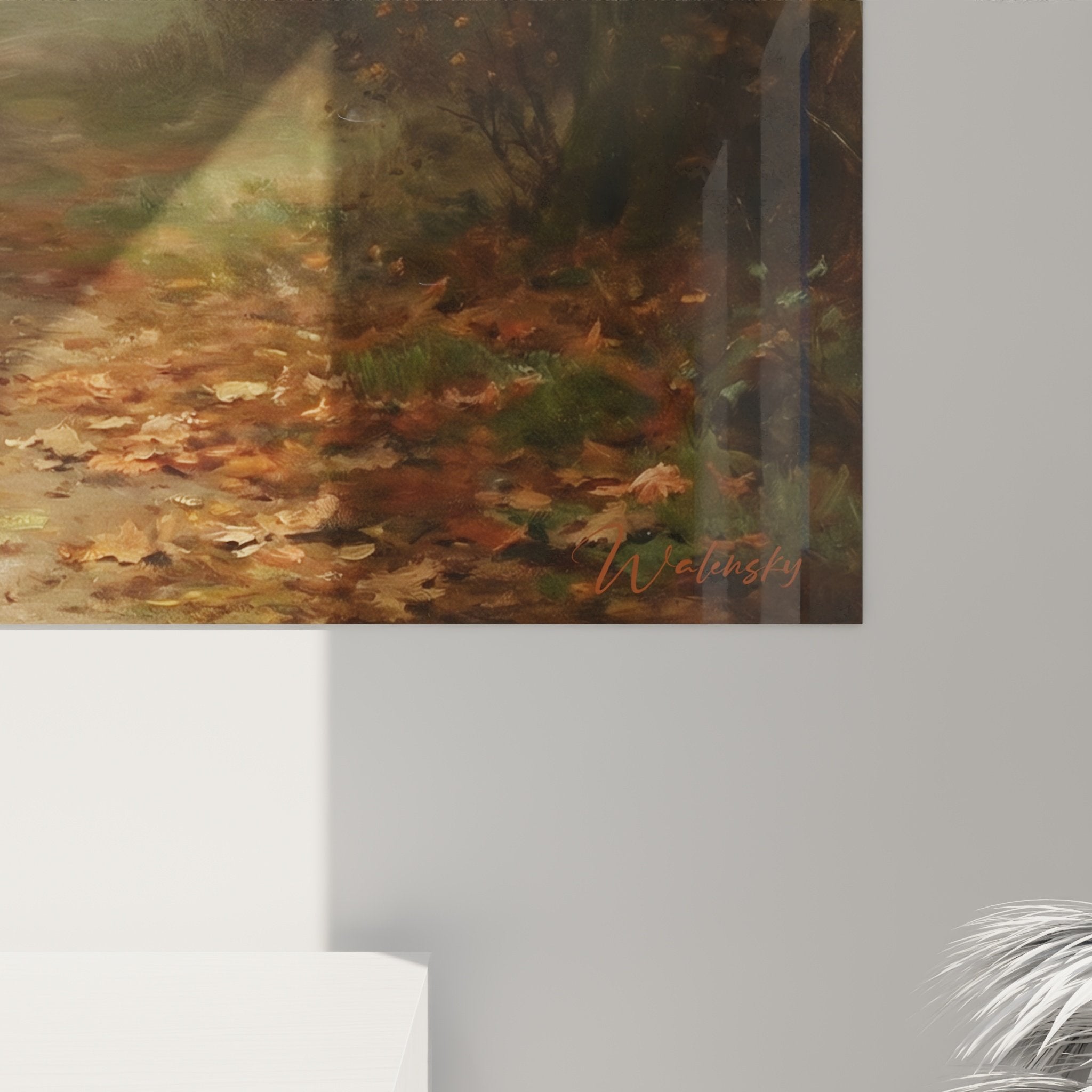 Gesamtansicht Gemälde Neufundland Herbstwald Nebel Innenraum-Dekoration natürliche Atmosphäre