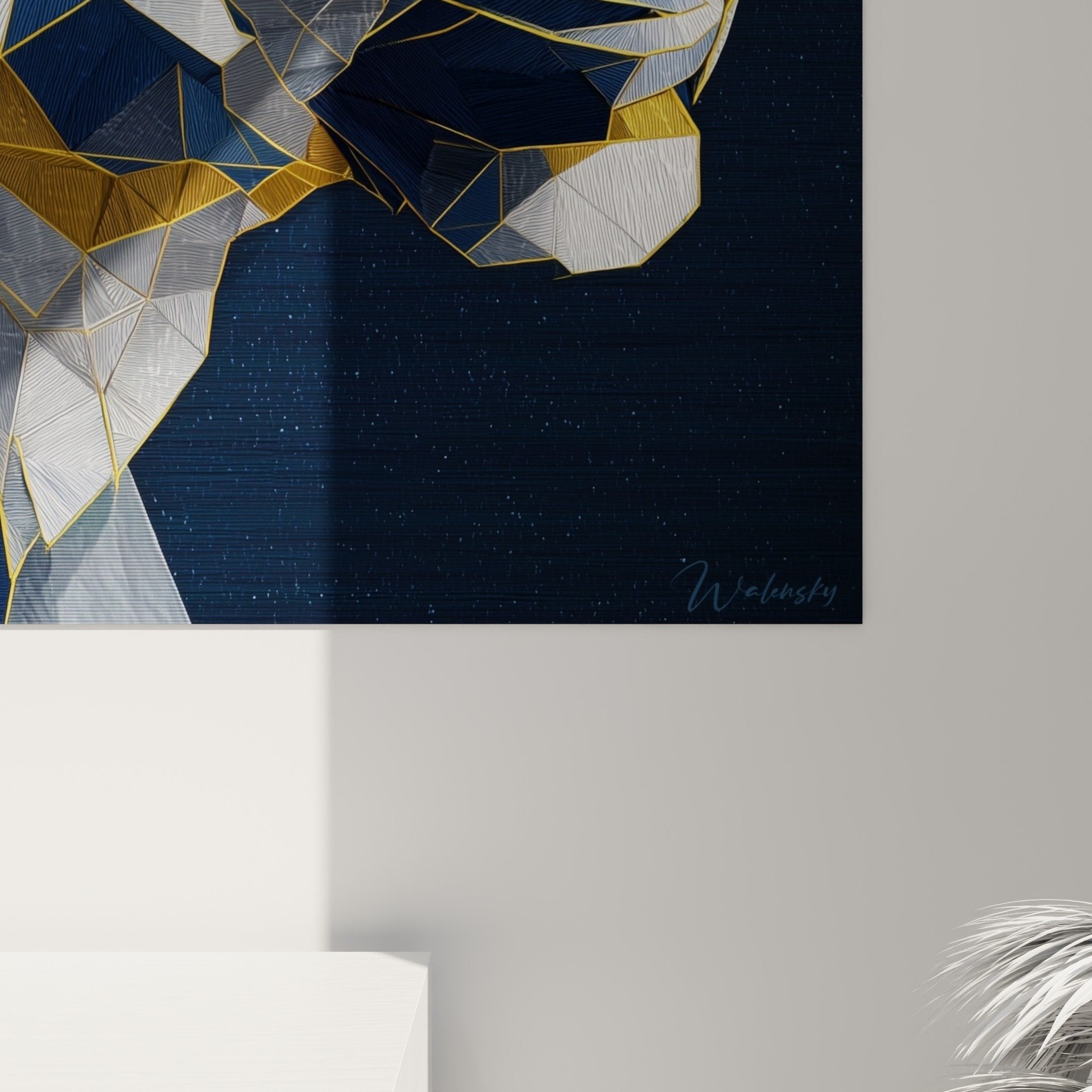Tiger geometric wall art modern living room contemporary decor polygonal fauve painting