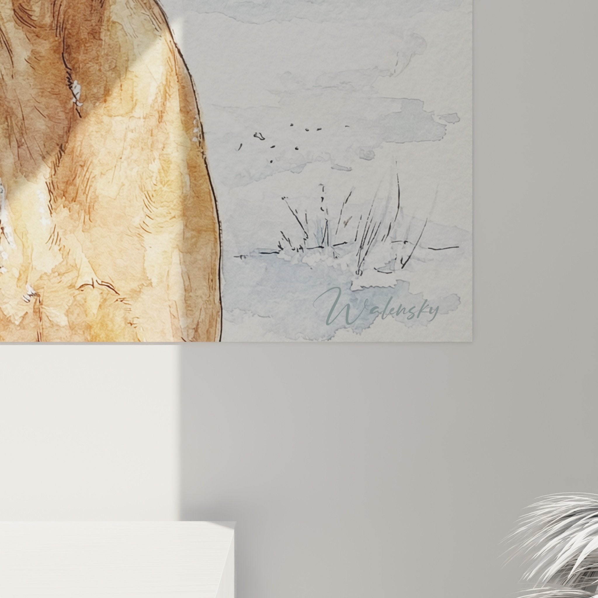 Vue ensemble tableau mural Vizsla paysage neige arbres nus atmosphere hivernale