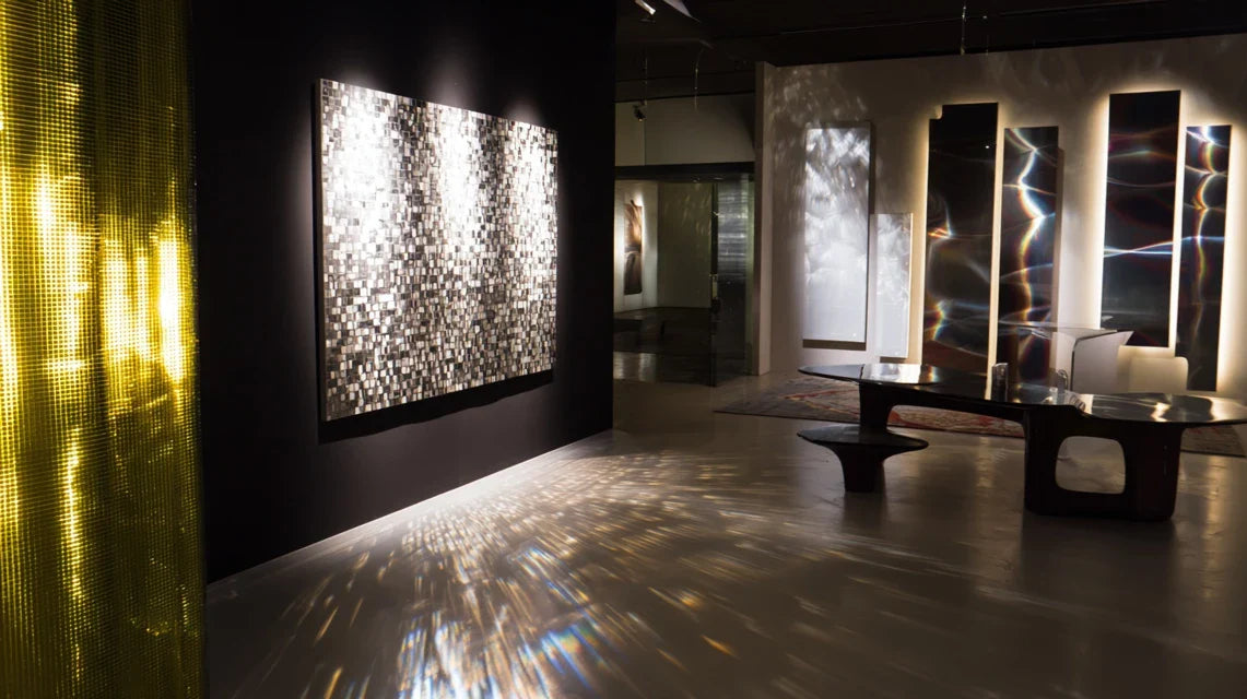 Reflets contrôlés tableau, support réfléchissant comme effet artistique