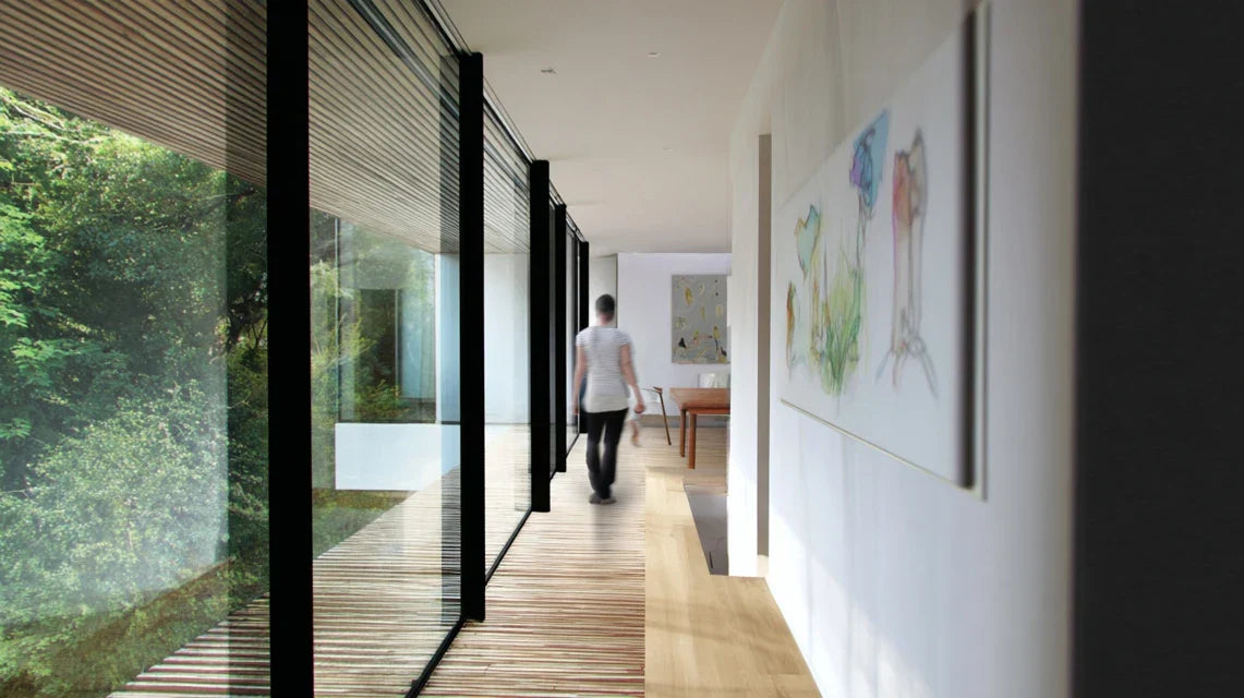 Tableau et cheminement piéton dans une maison