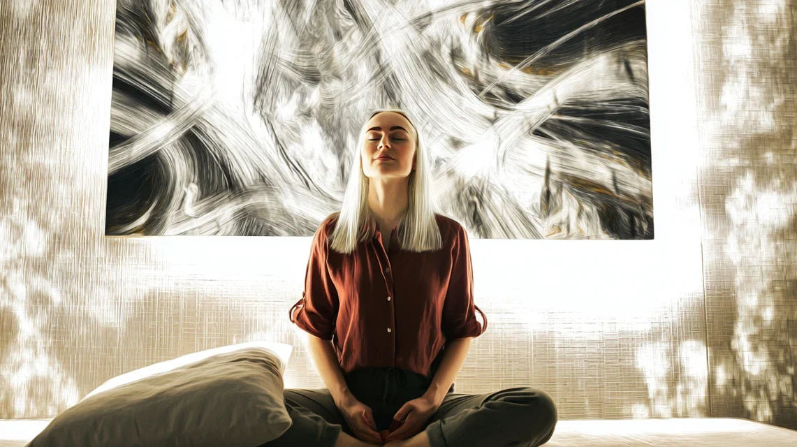 Méditation laïque avec un tableau, support visuel pour la pleine conscience