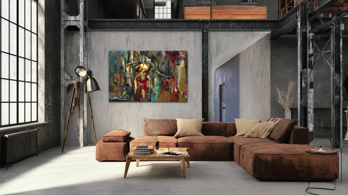 Quels tableaux choisir dans un intérieur avec beaucoup de matières brutes (béton, métal…) ?