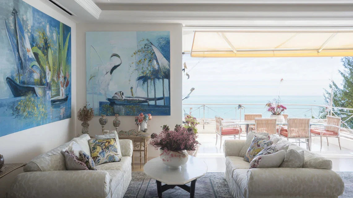 Ambiance bord de mer intérieur : tableaux marins pour espace semi-ouvert