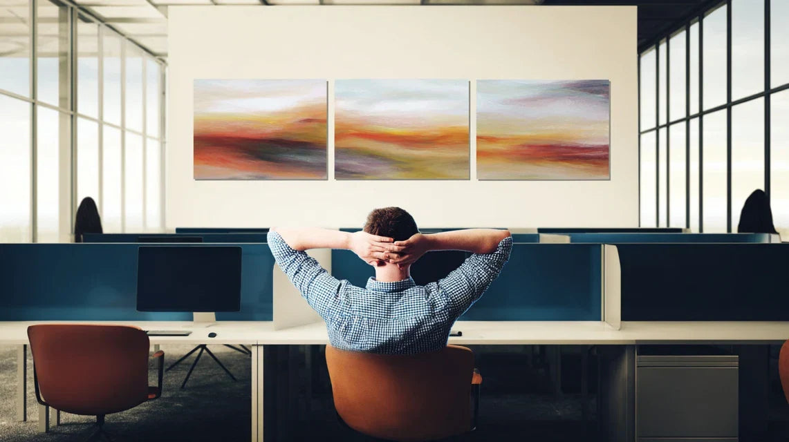 L’art mural comme outil de recentrage mental dans un bureau à domicile