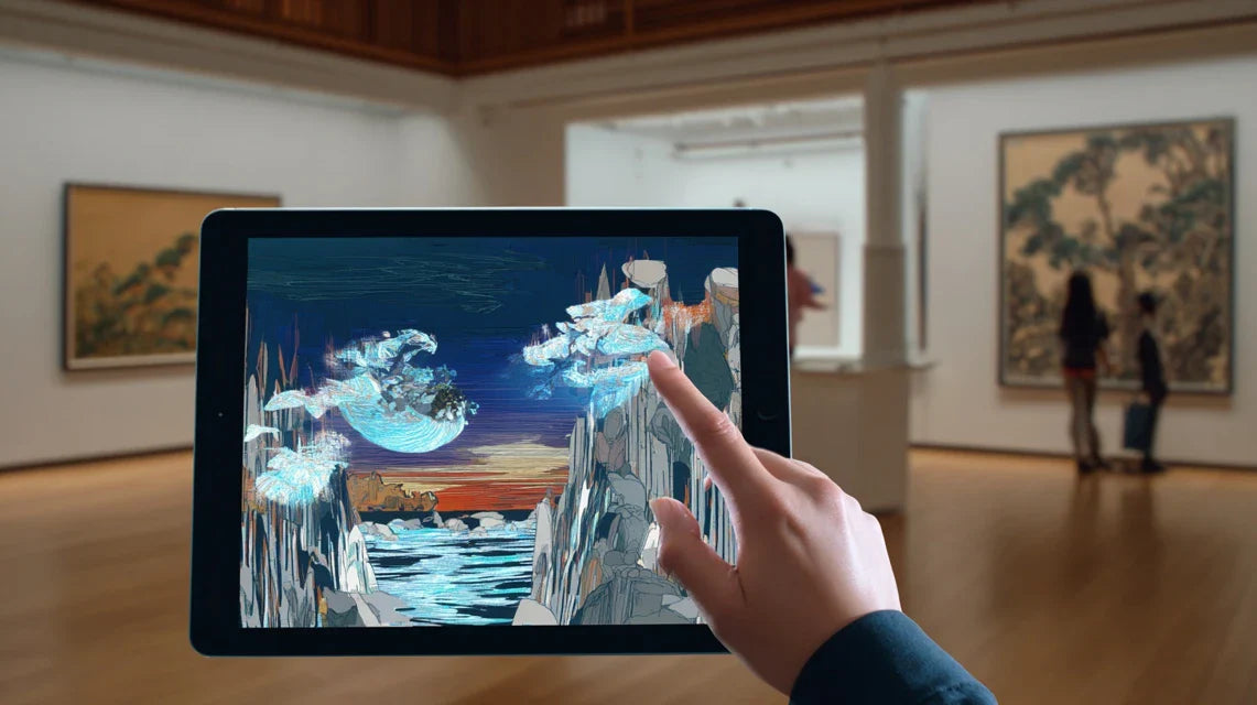 Tableau réalité augmentée smartphone, art qui prend vie numériquement