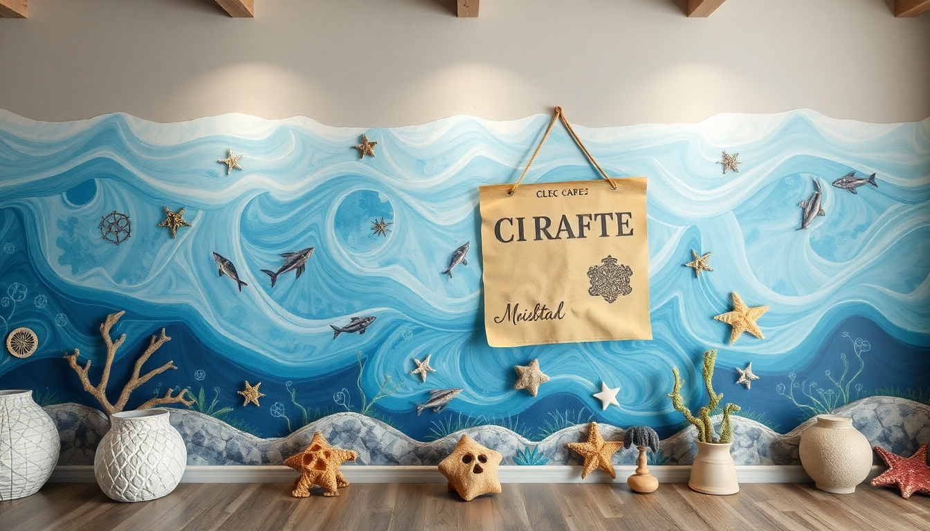 Décoration Murale Unique : Explorez Comment les Murales de Cartes au Trésor et Thèmes Océaniques Évoquent des Styles Abstraits pour un Intérieur Inspirant