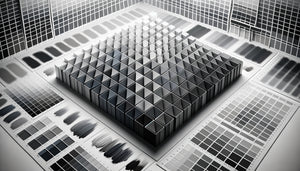 Charte professionnelle de 30 nuances de gris distinctes progressant méthodiquement du blanc pur au noir profond