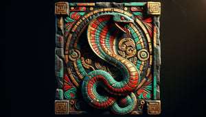 Représentations artistiques ancestrales d'animaux venimeux aux couleurs vives dans l'art hindou et aztèque ancien