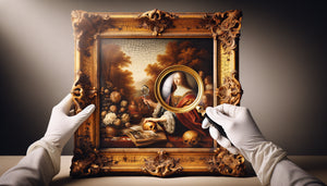 Tableau historique ancien du 17ème siècle en cours d'expertise professionnelle pour assurance patrimoniale