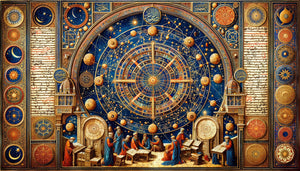 Manuscrit enluminé Renaissance italienne représentant carte céleste fusion astronomie arabe médiévale et iconographie italienne XVe siècle