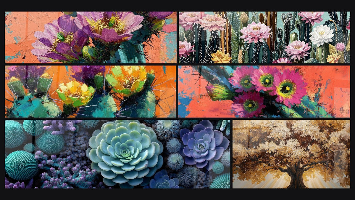 Mosaic of six paintings