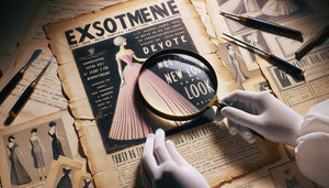 Examen détaillé d'une affiche publicitaire Dior des années 1950, authentification du papier et de l'impression lithographique d'époque