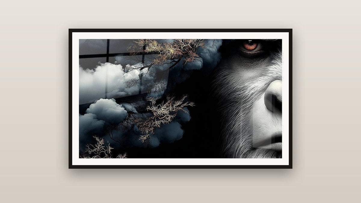 Tableau encadré sur un mur : Yeti Mystique