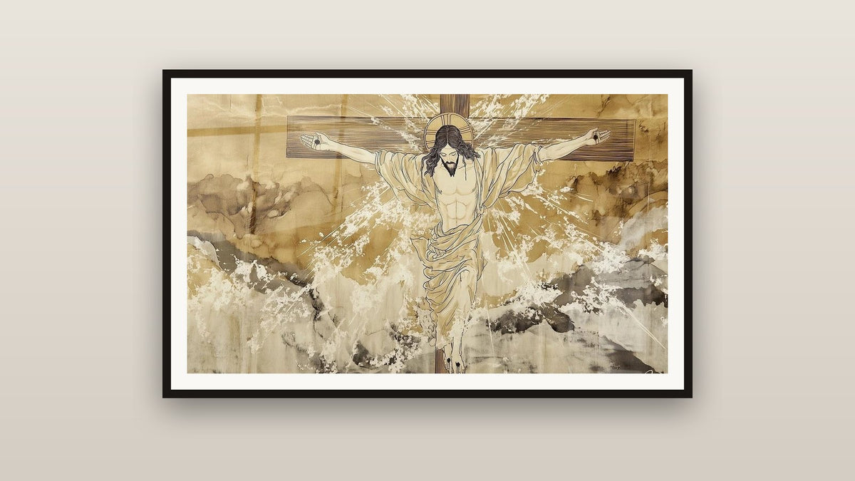 Tableau encadré sur un mur
