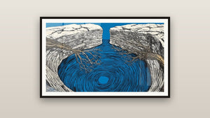 Cuadro enmarcado en una pared: Agujero de agua rocoso