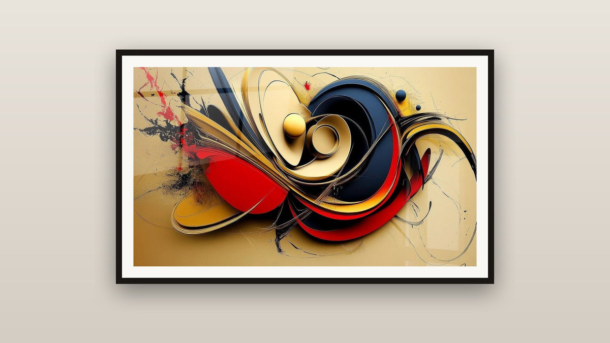Framed painting on a wall: Dynamic Abstract