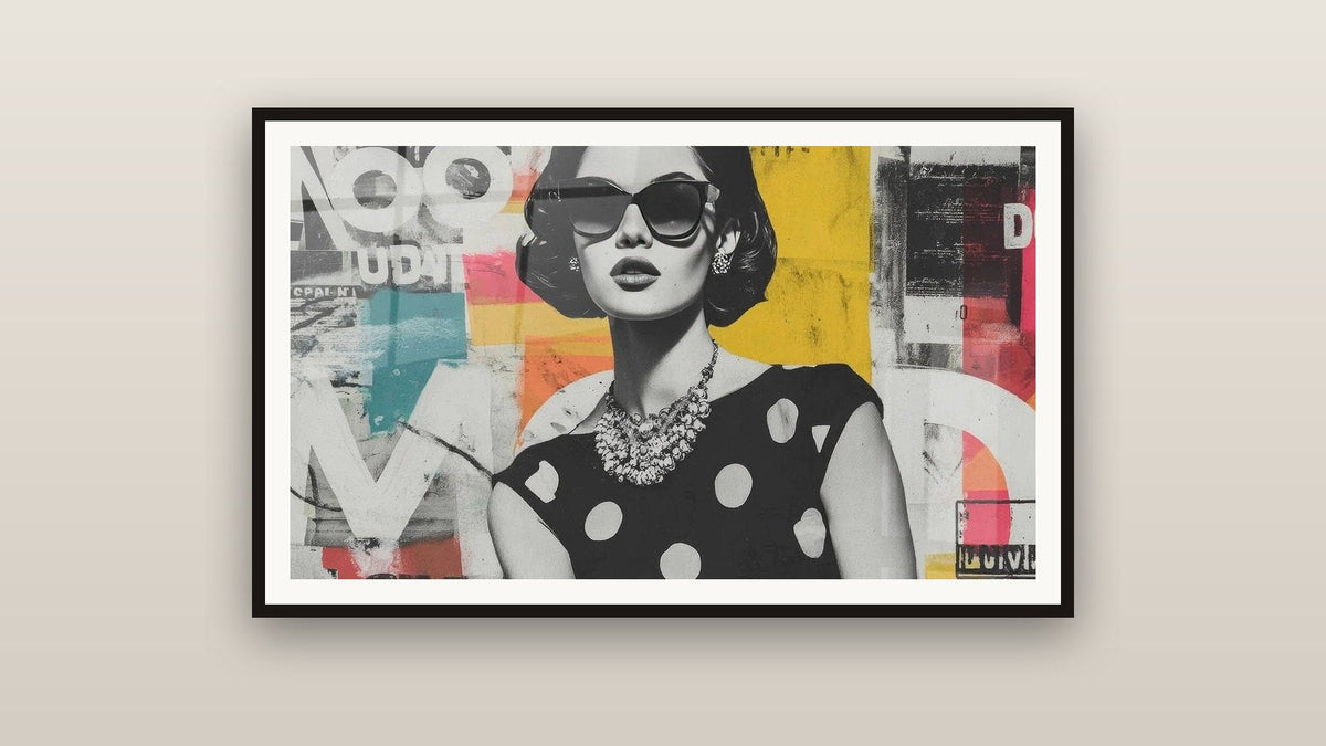 Cuadro enmarcado en una pared: Mujer Vintage